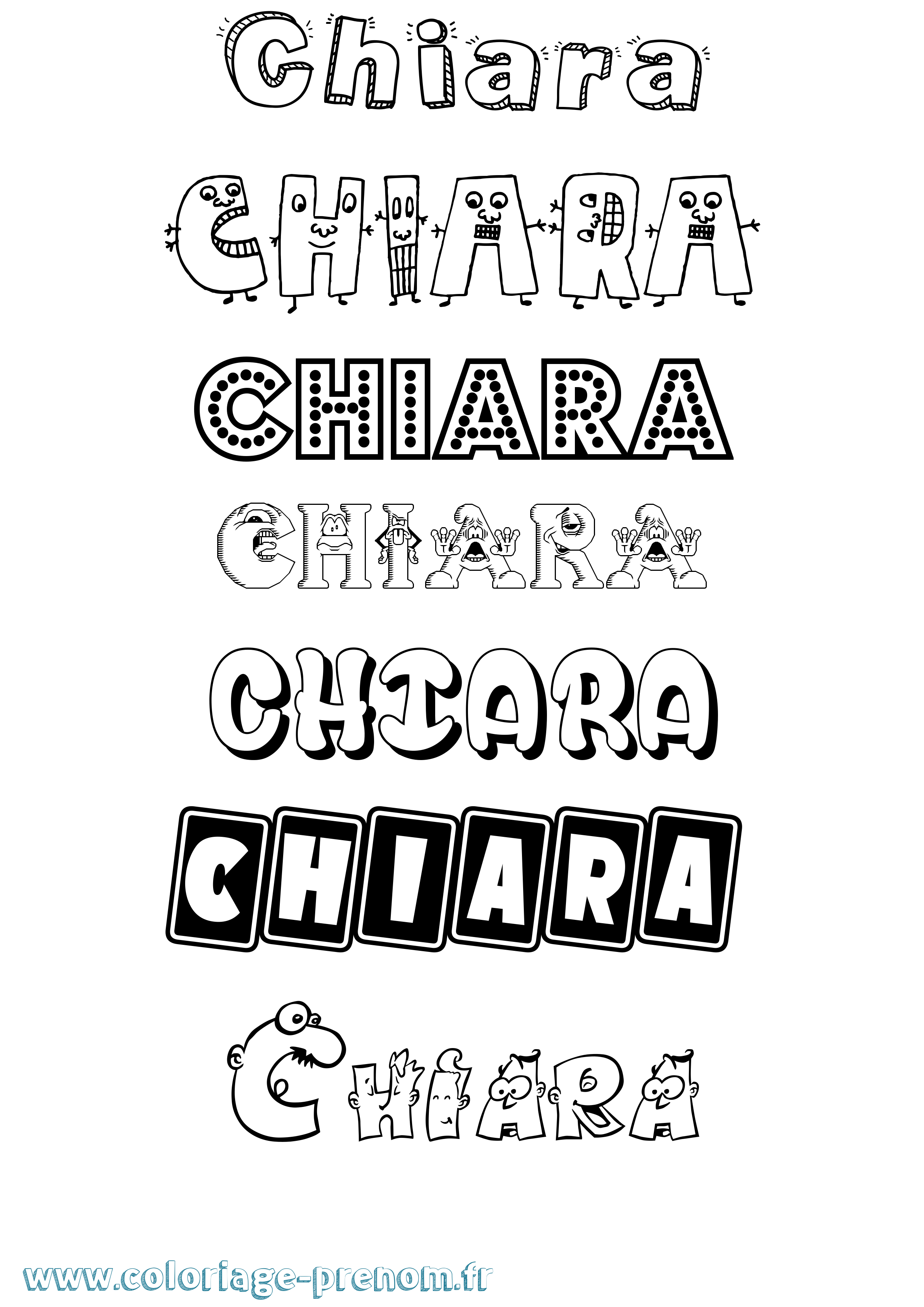 Coloriage prénom Chiara Fun