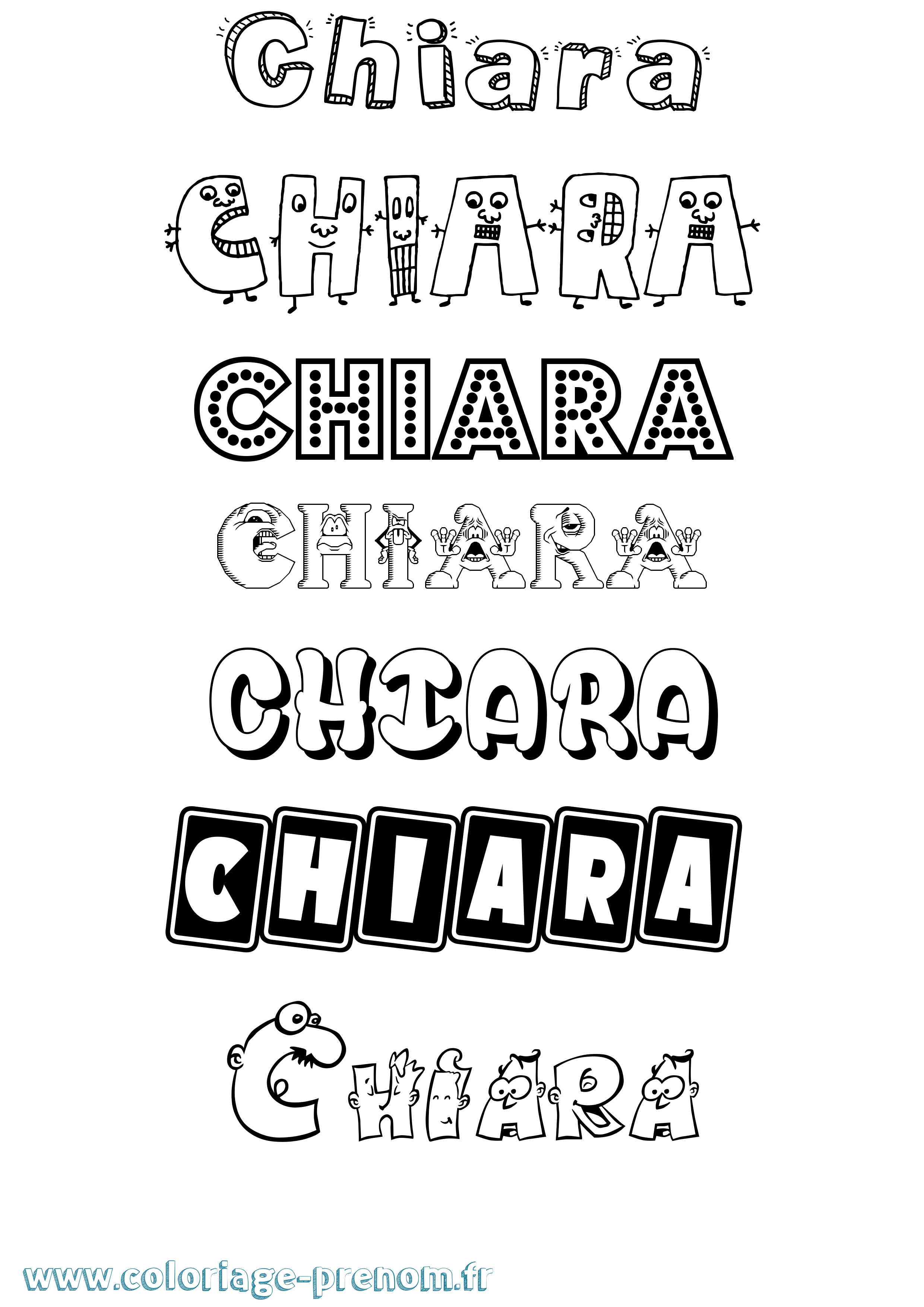 Coloriage Chiara Fun Coloriage prénom Chiara Fun