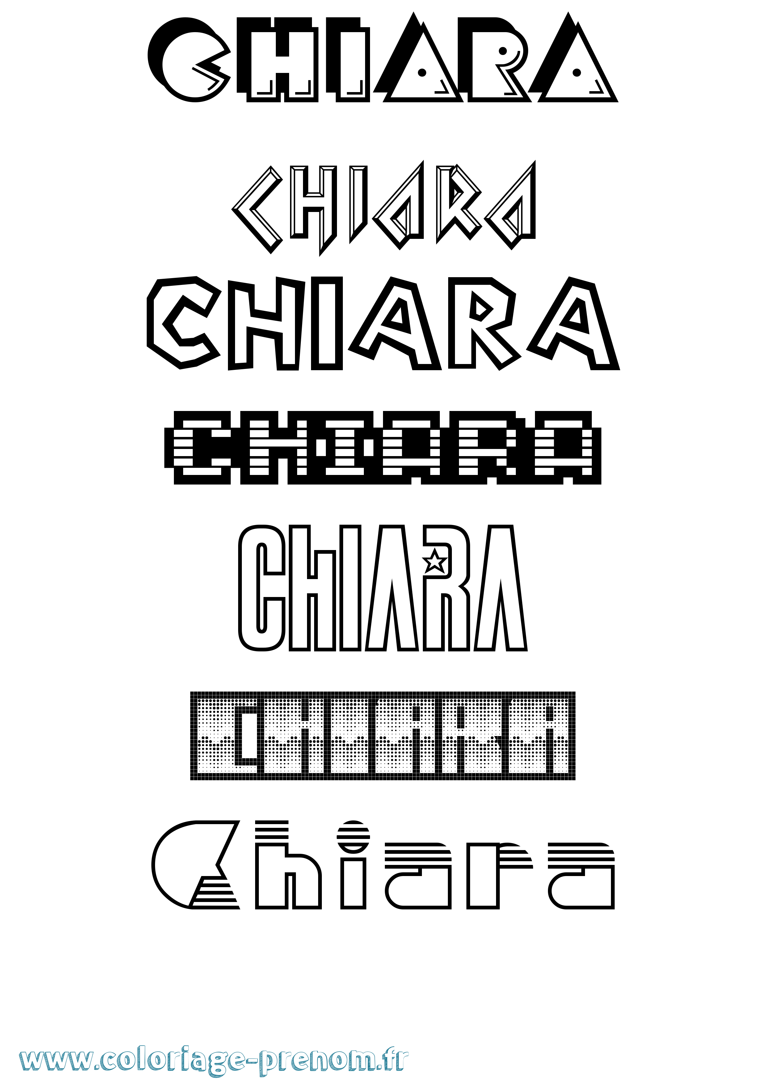Coloriage Chiara Jeux Vidéos Coloriage prénom Chiara Jeux Vidéos