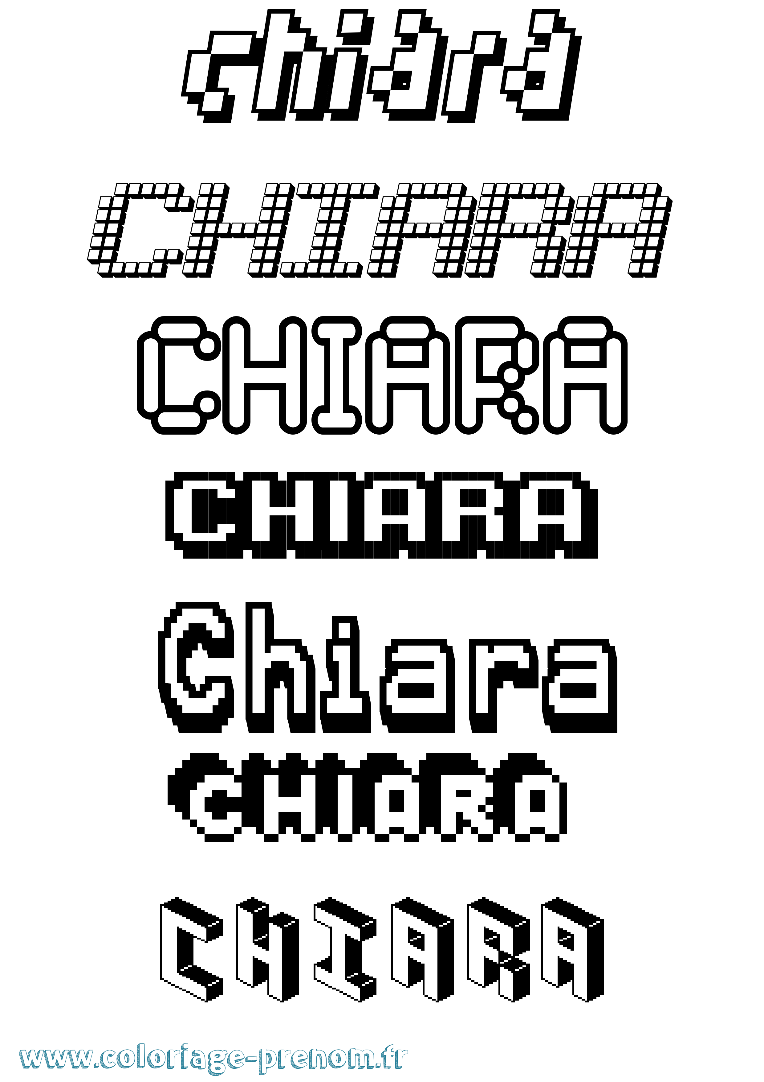 Coloriage prénom Chiara Pixel