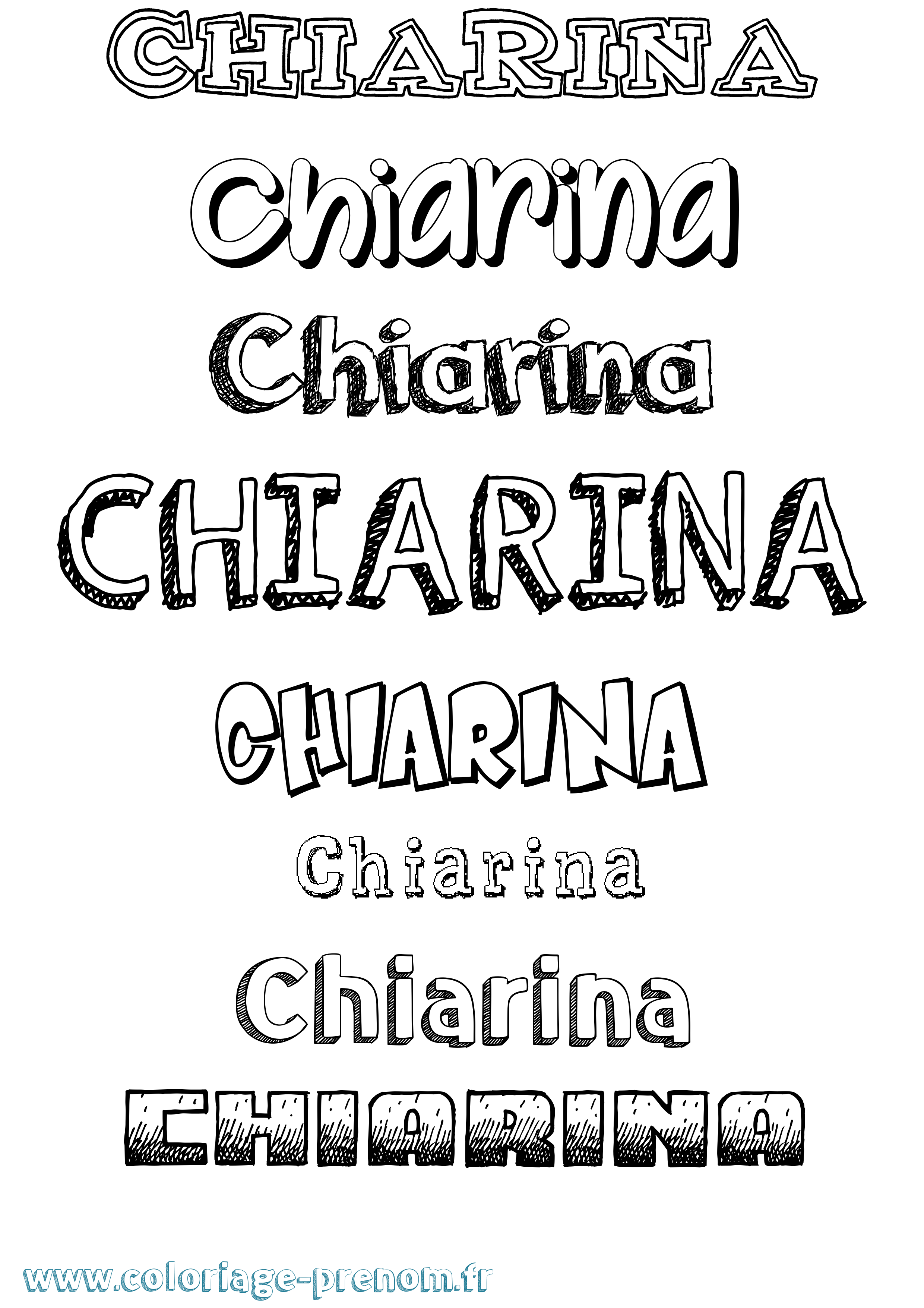Coloriage prénom Chiarina Dessiné