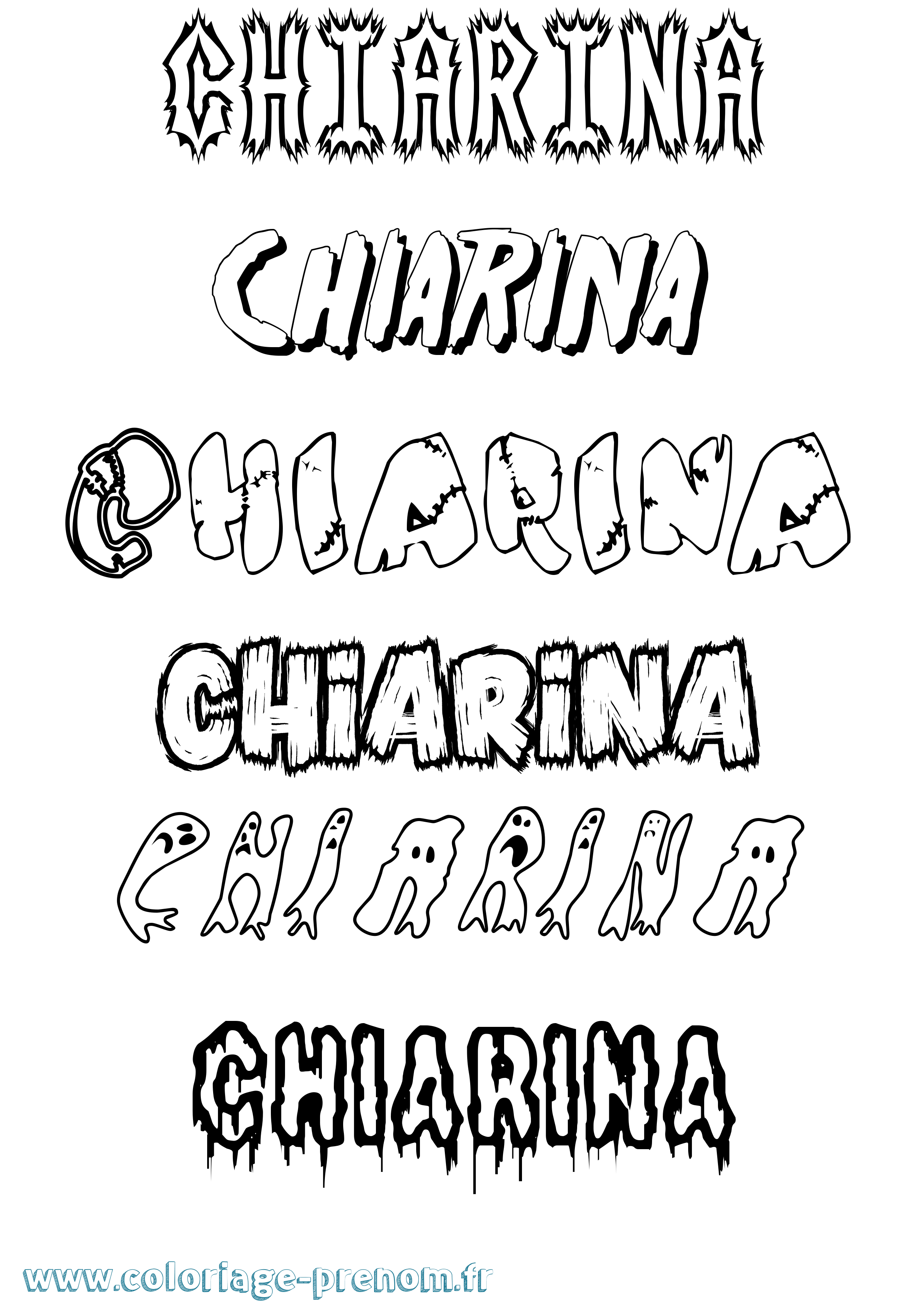 Coloriage prénom Chiarina Frisson