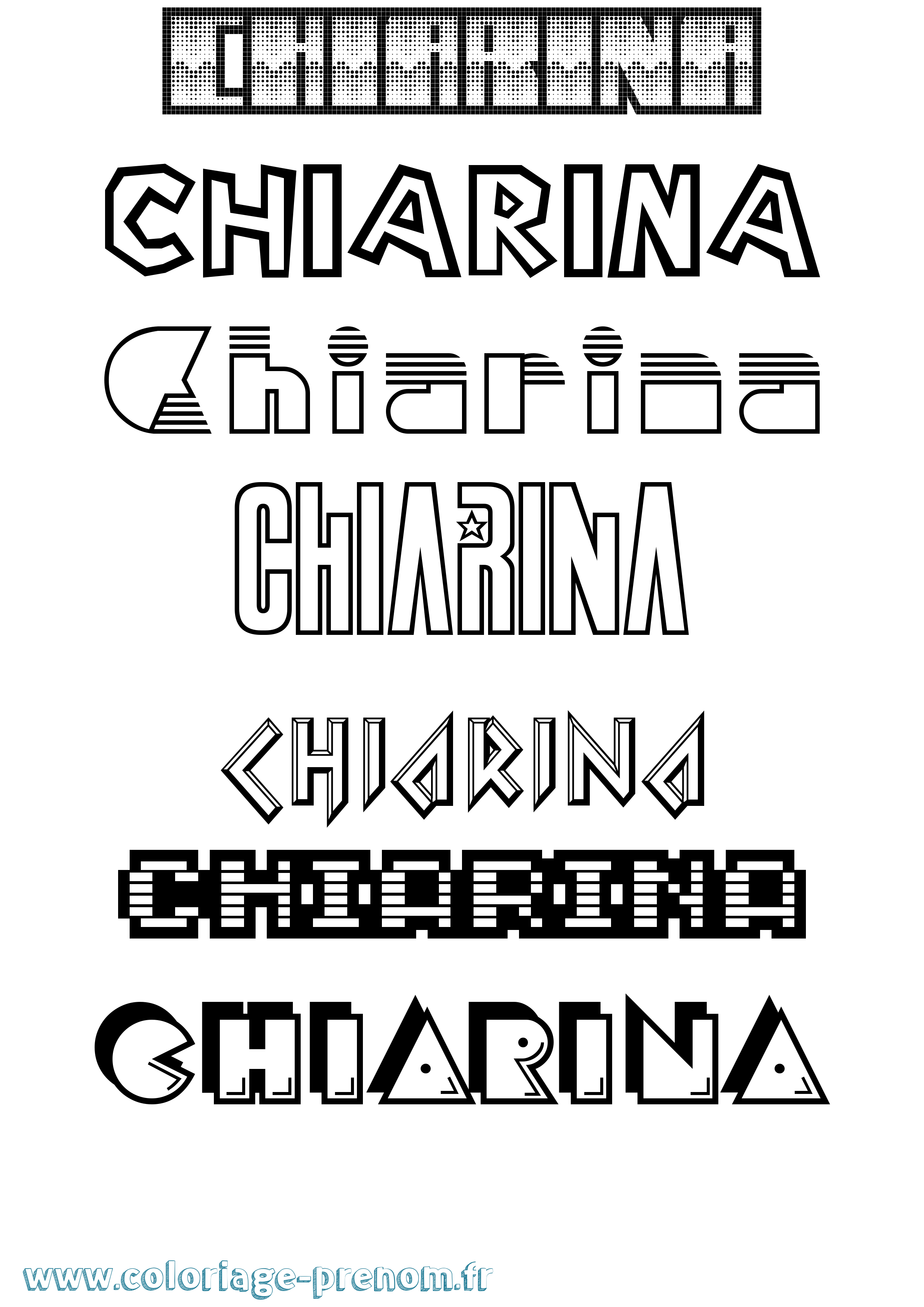 Coloriage prénom Chiarina Jeux Vidéos