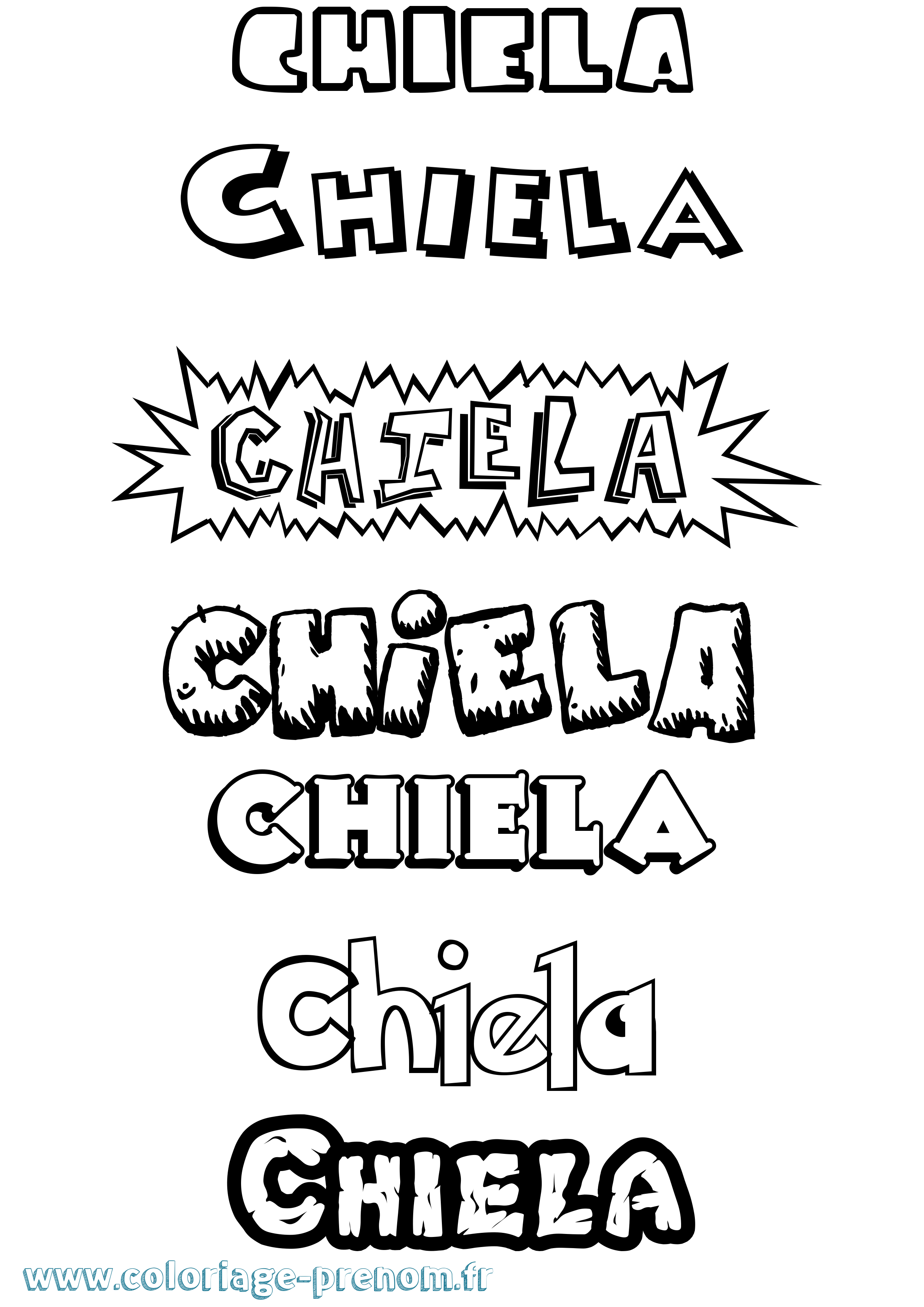 Coloriage prénom Chiela Dessin Animé