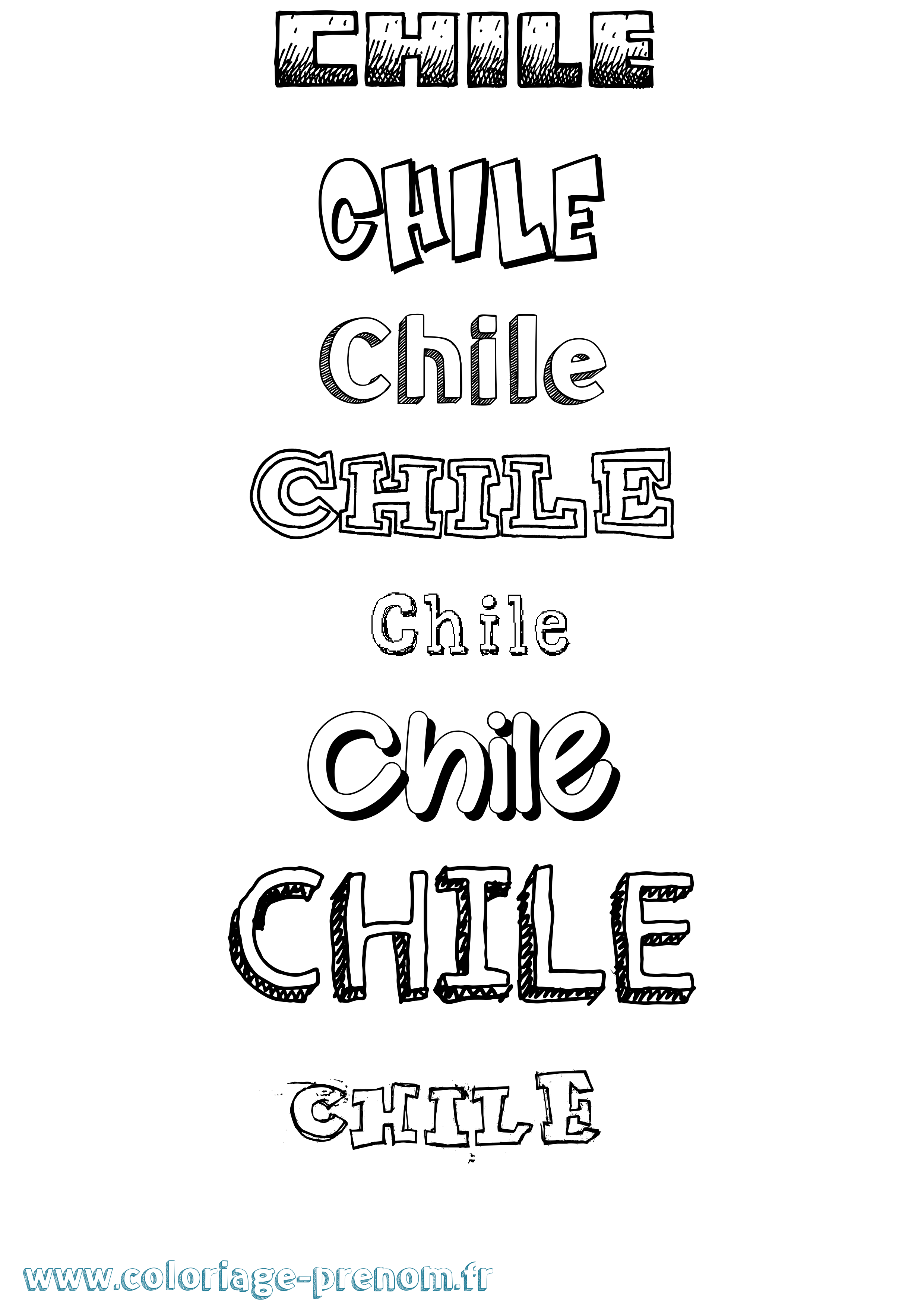Coloriage prénom Chile Dessiné