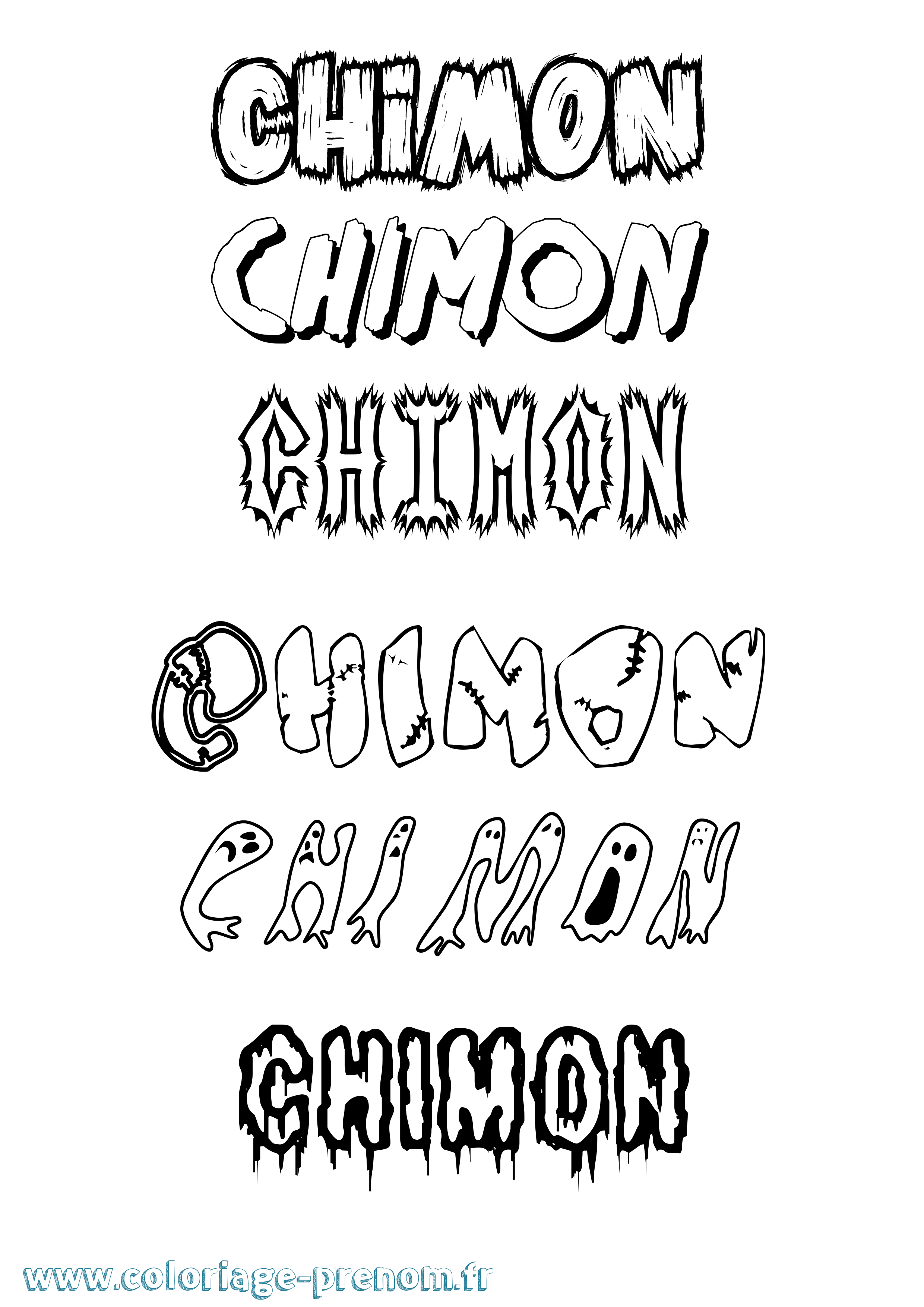 Coloriage prénom Chimon Frisson