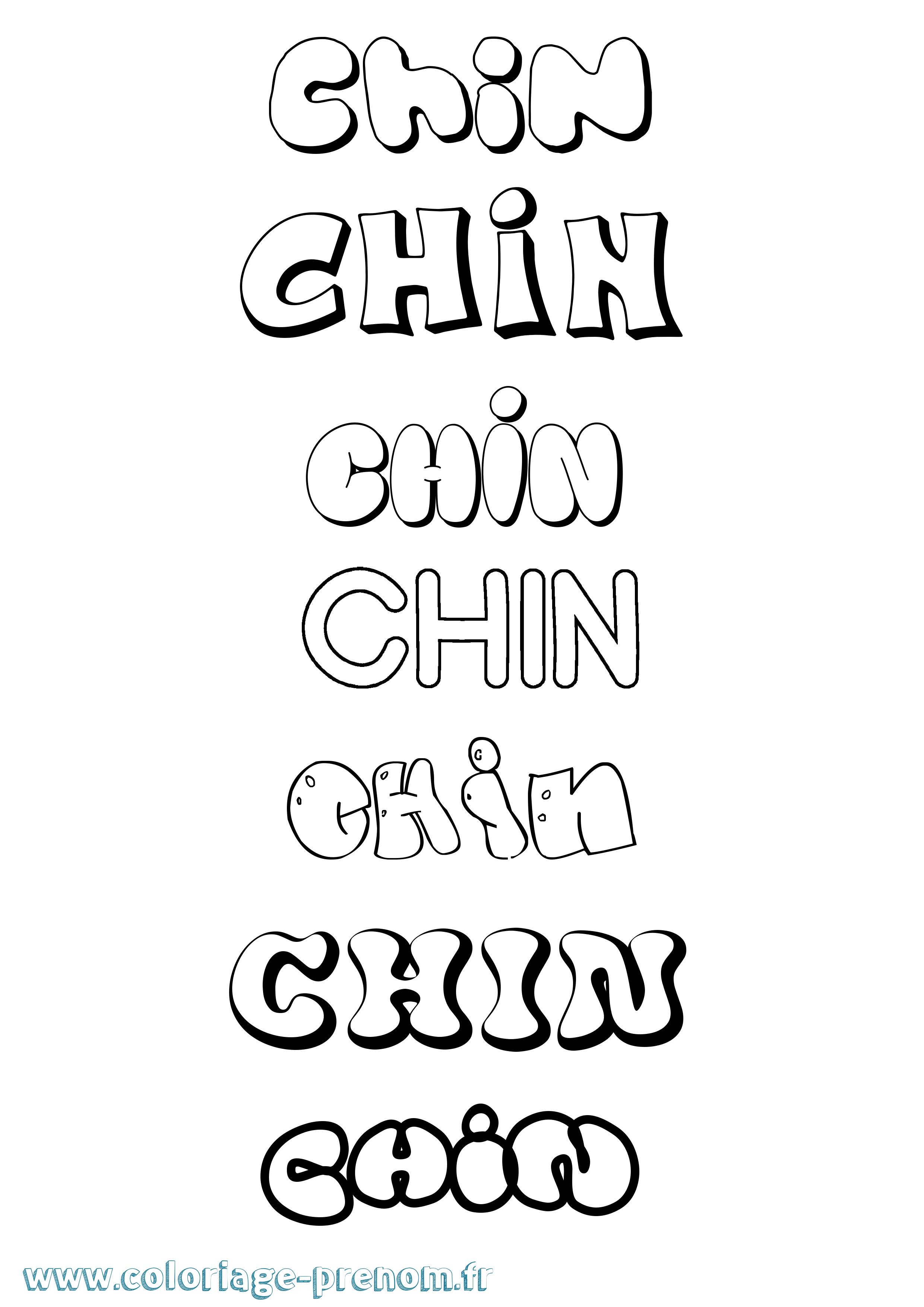 Coloriage prénom Chin Bubble
