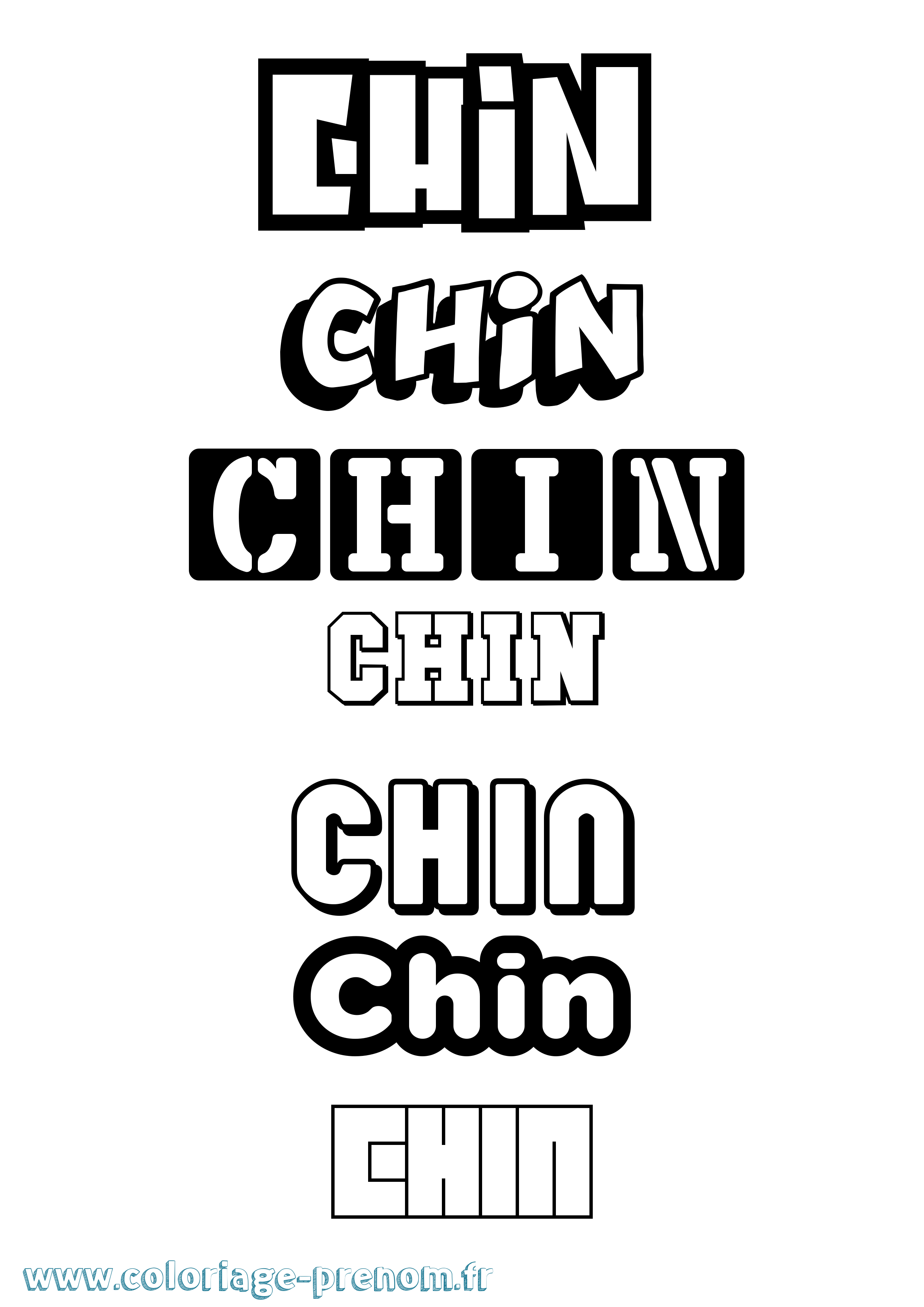 Coloriage prénom Chin Simple