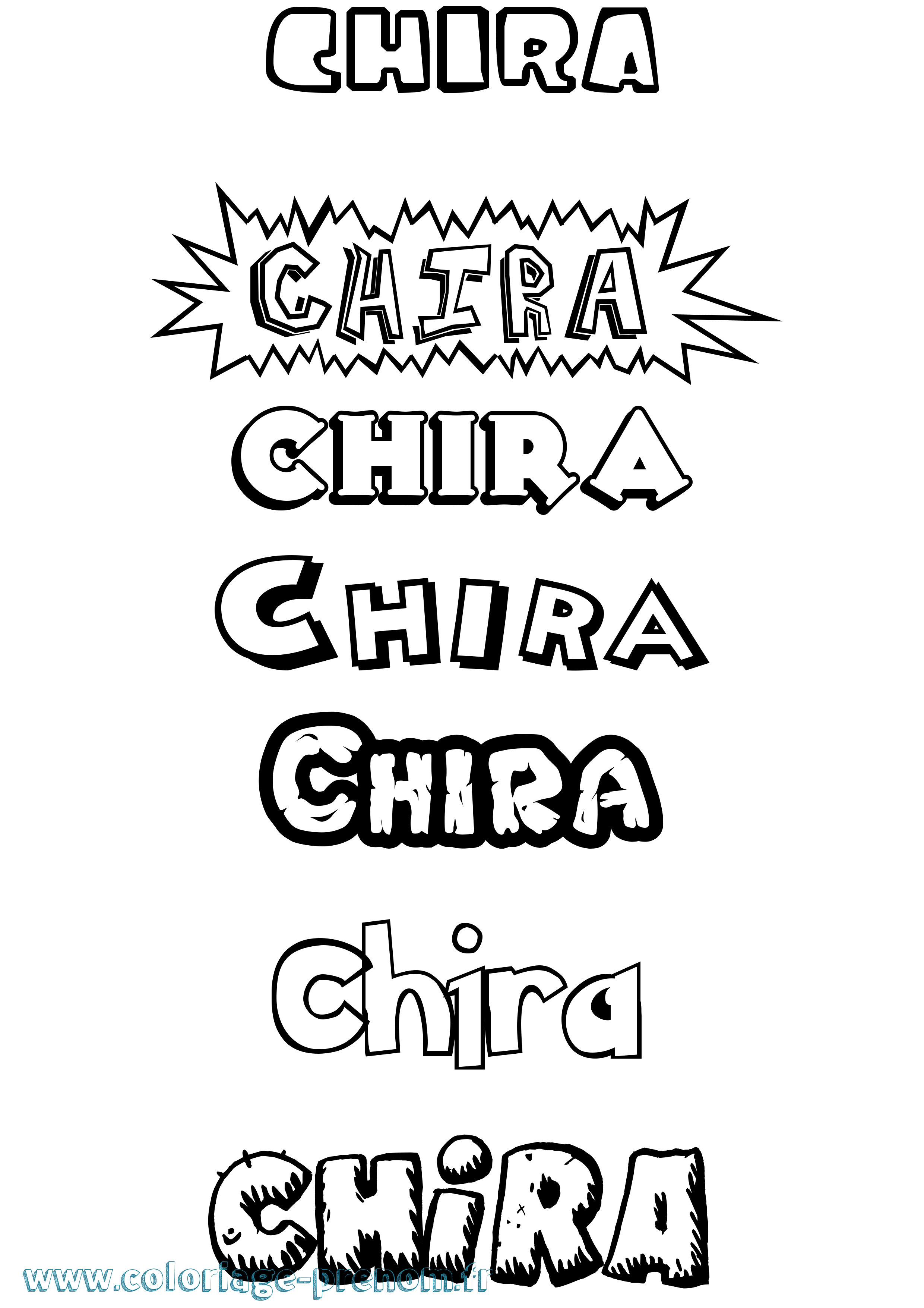 Coloriage prénom Chira Dessin Animé