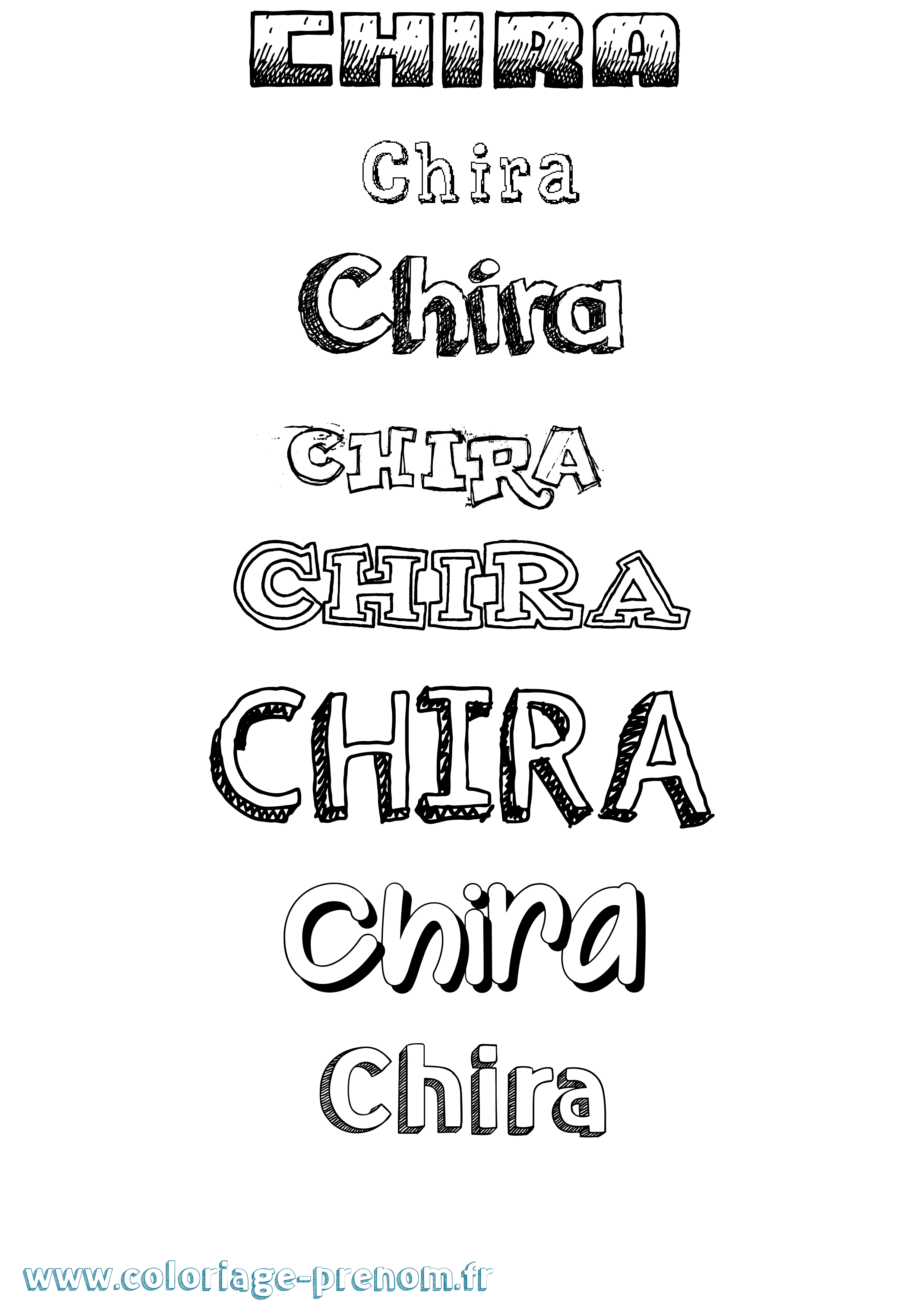 Coloriage prénom Chira Dessiné