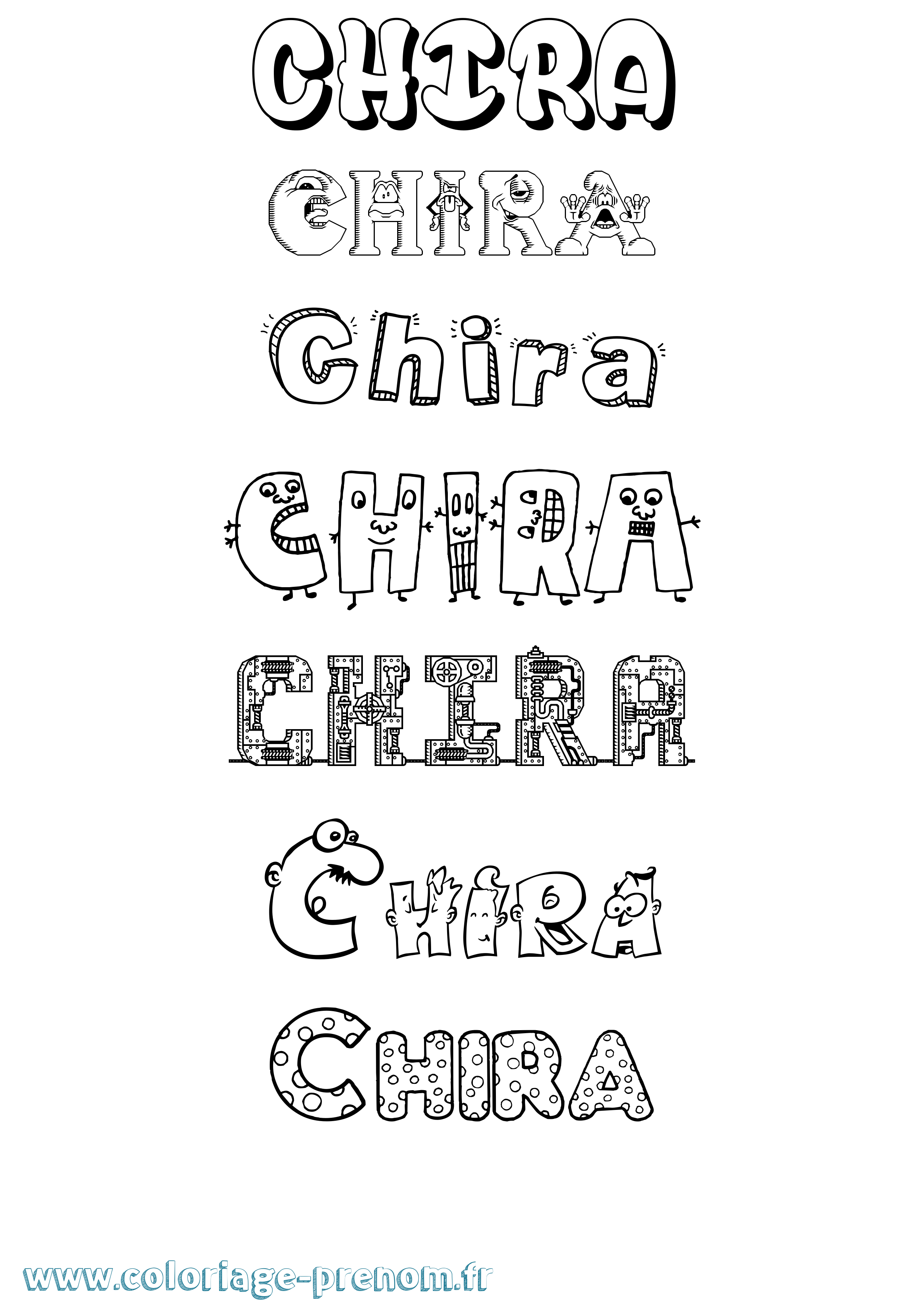 Coloriage prénom Chira Fun