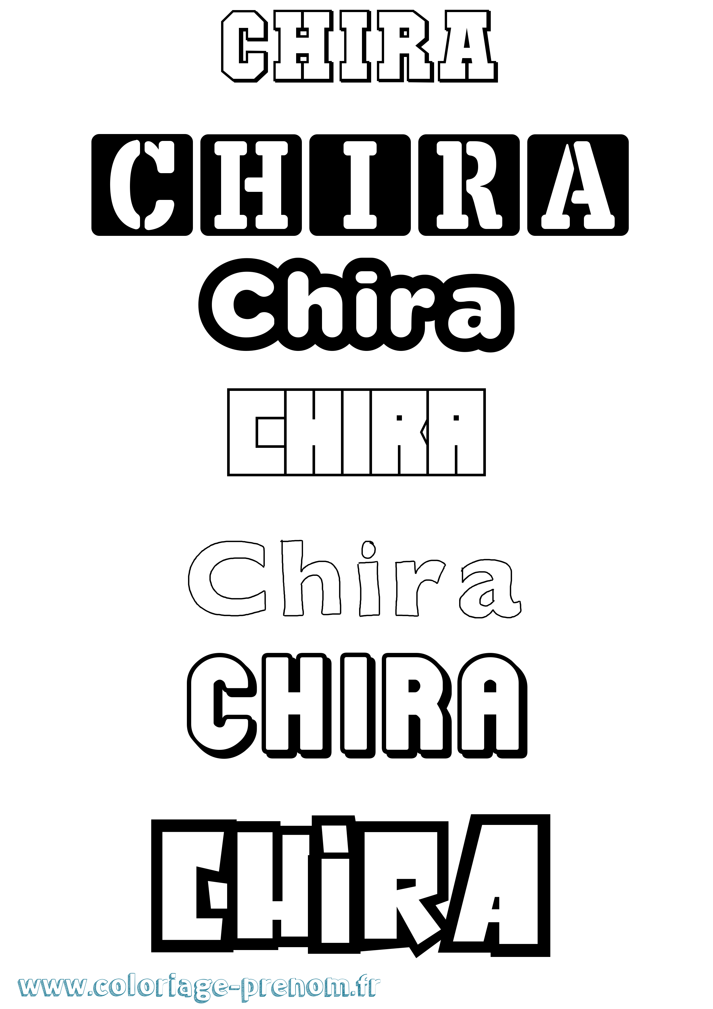 Coloriage prénom Chira Simple