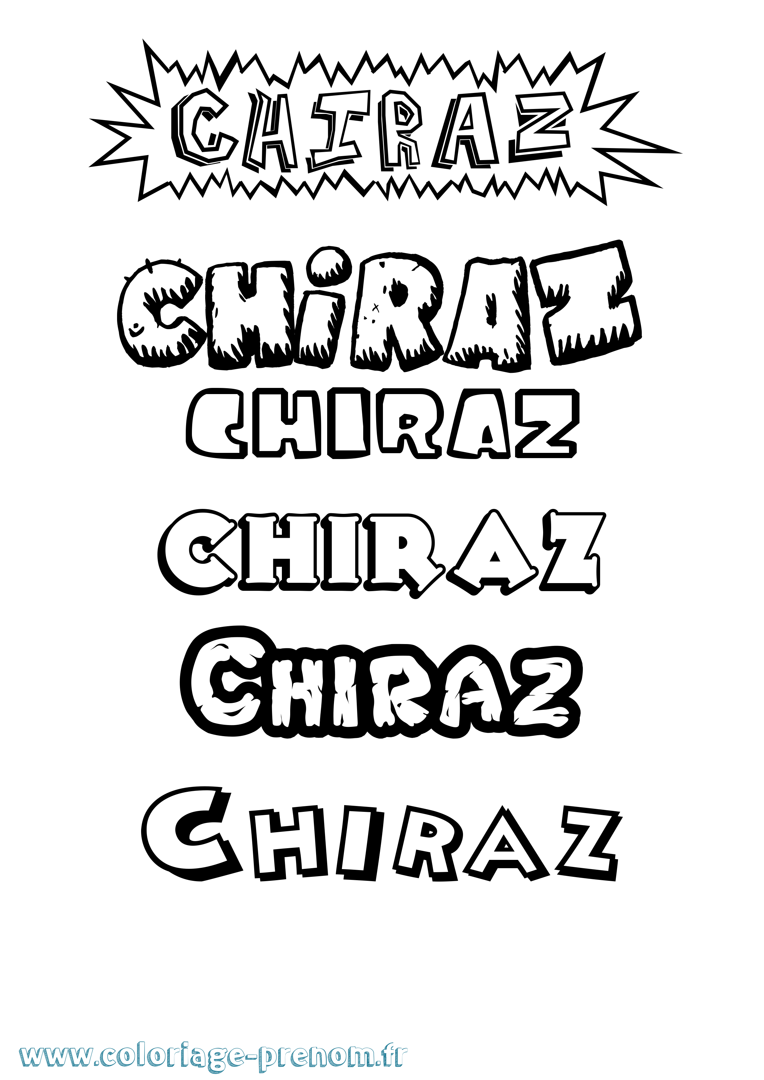 Coloriage Chiraz Dessin Animé Coloriage prénom Chiraz Dessin Animé