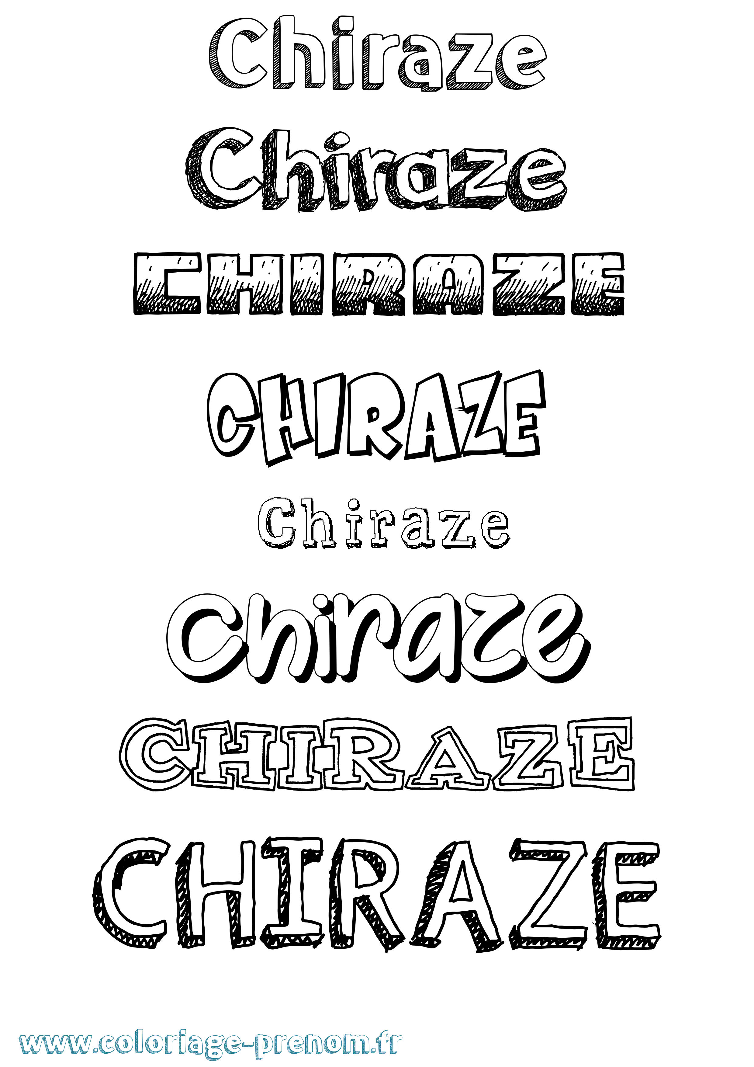 Coloriage prénom Chiraze Dessiné