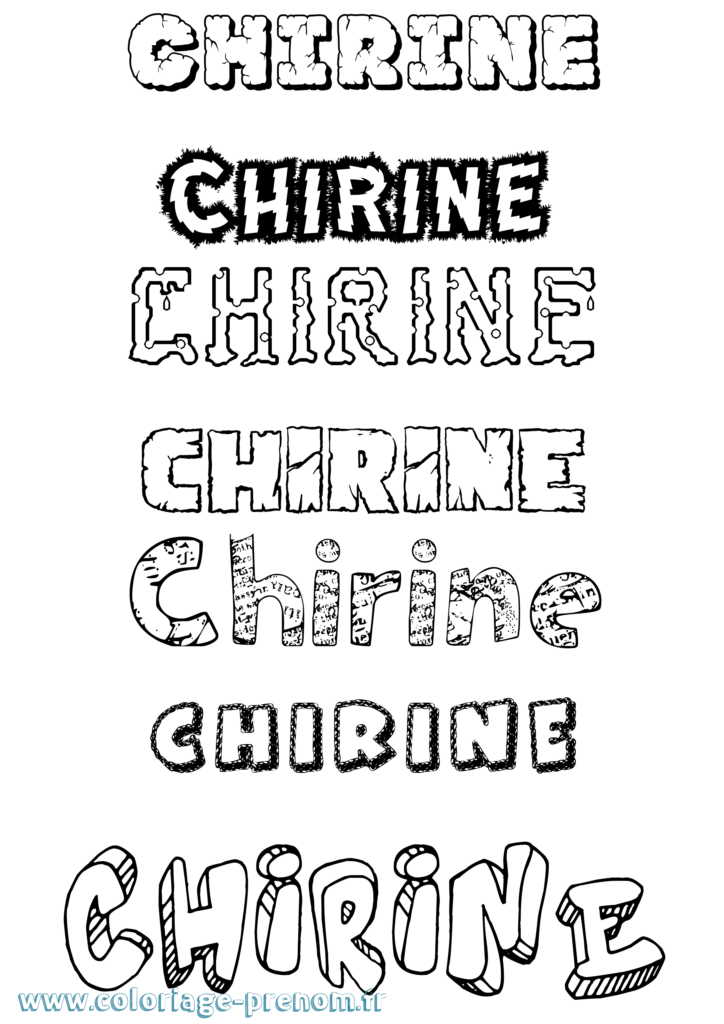 Coloriage prénom Chirine