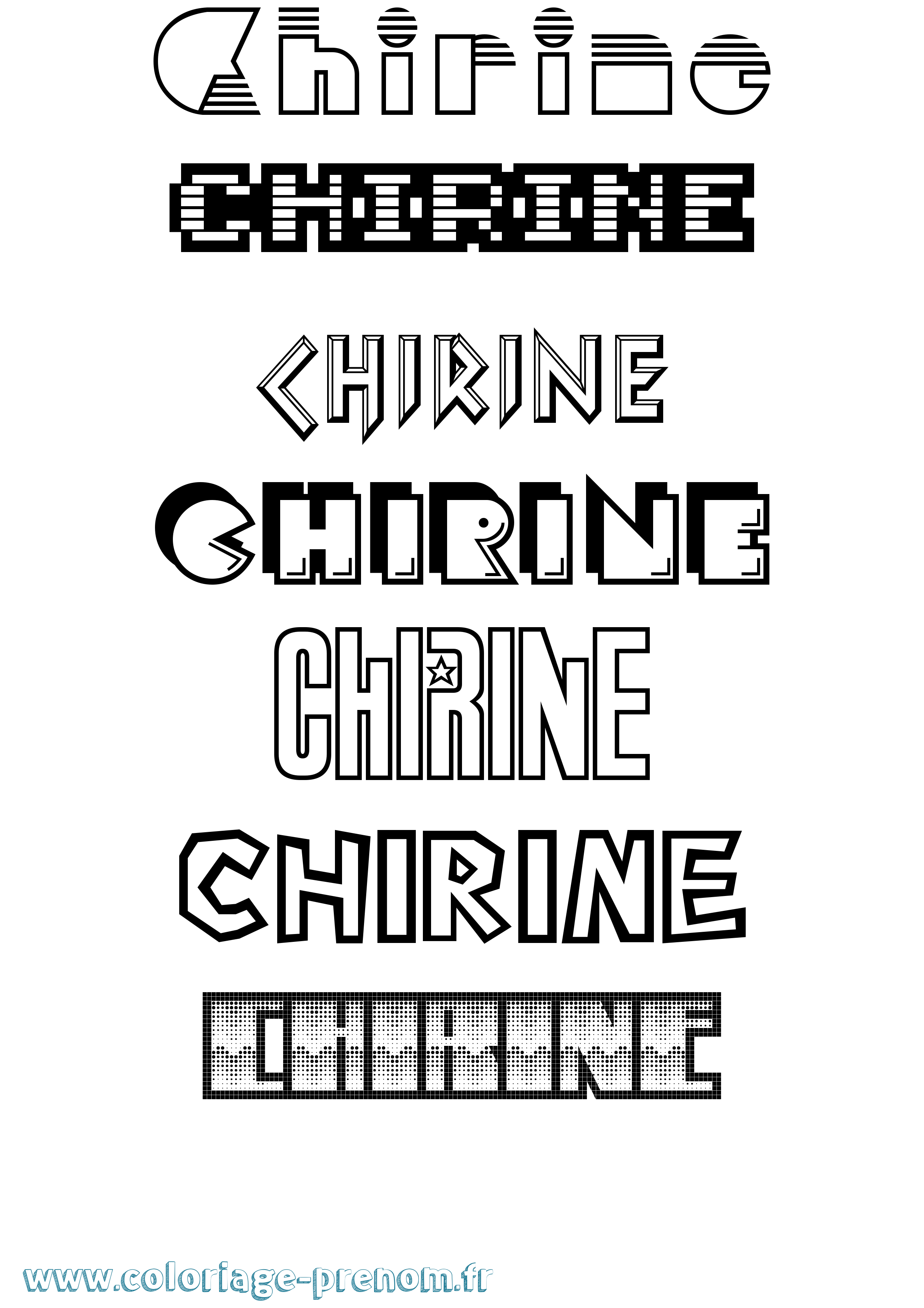 Coloriage prénom Chirine