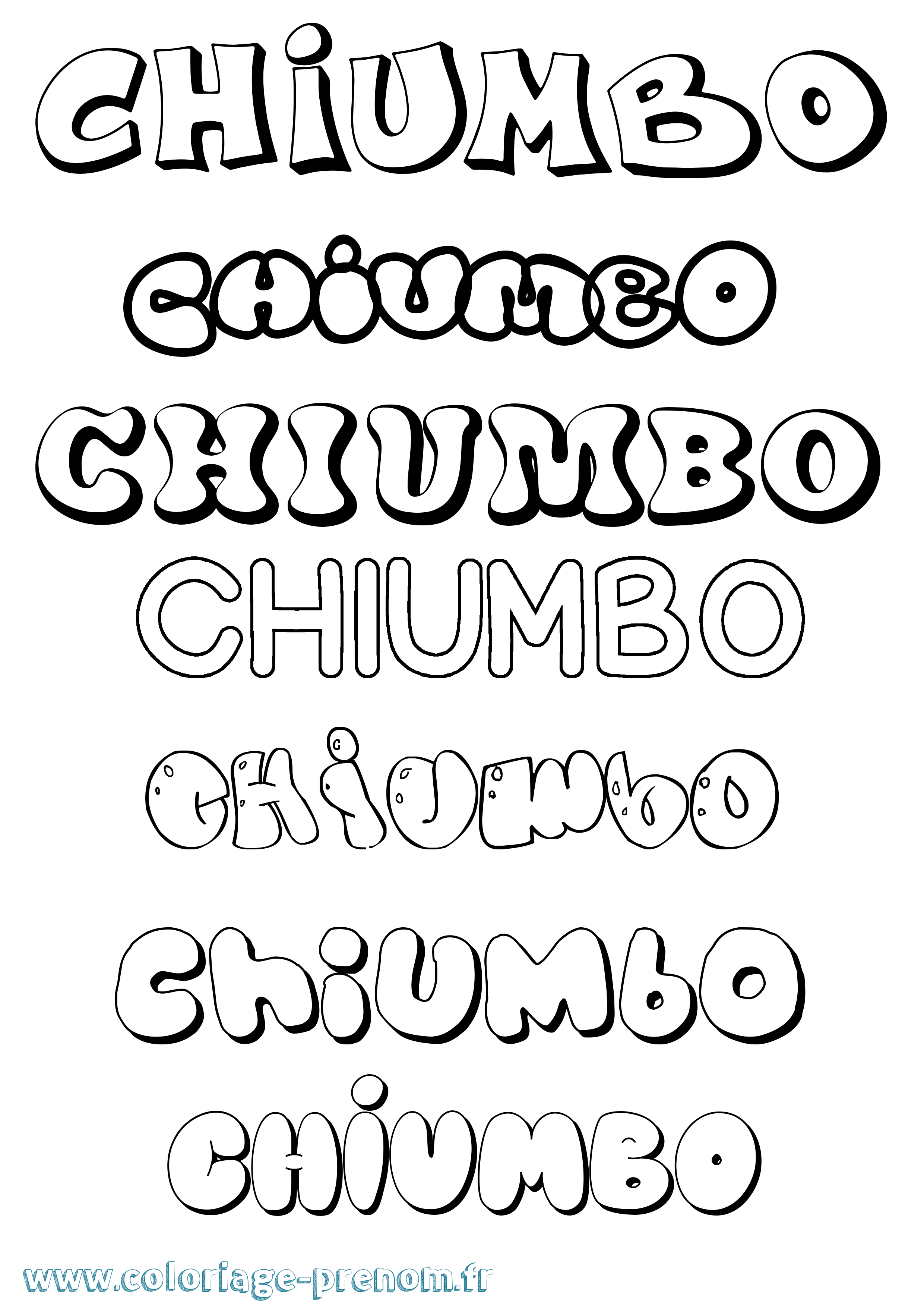 Coloriage prénom Chiumbo Bubble