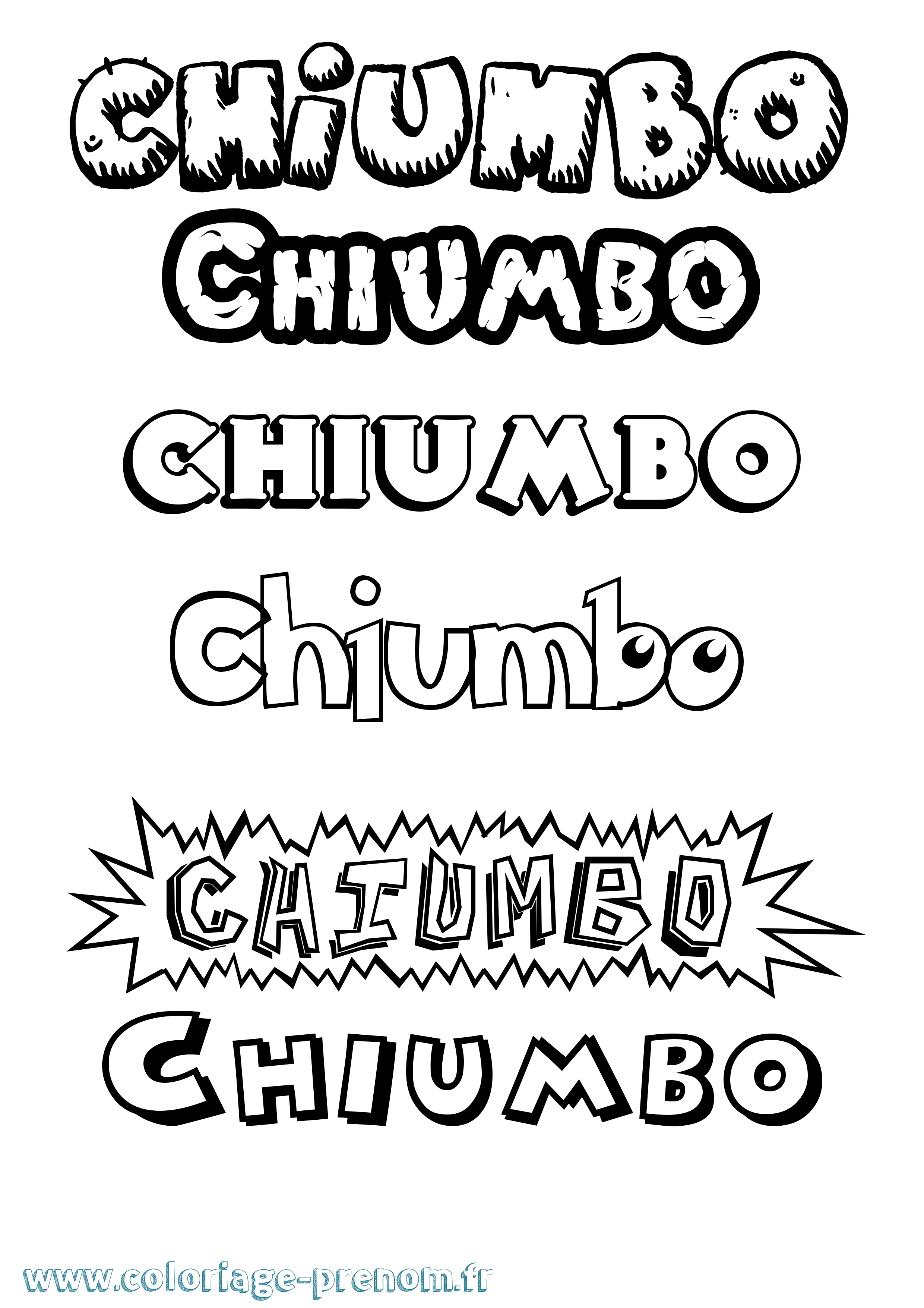 Coloriage prénom Chiumbo Dessin Animé