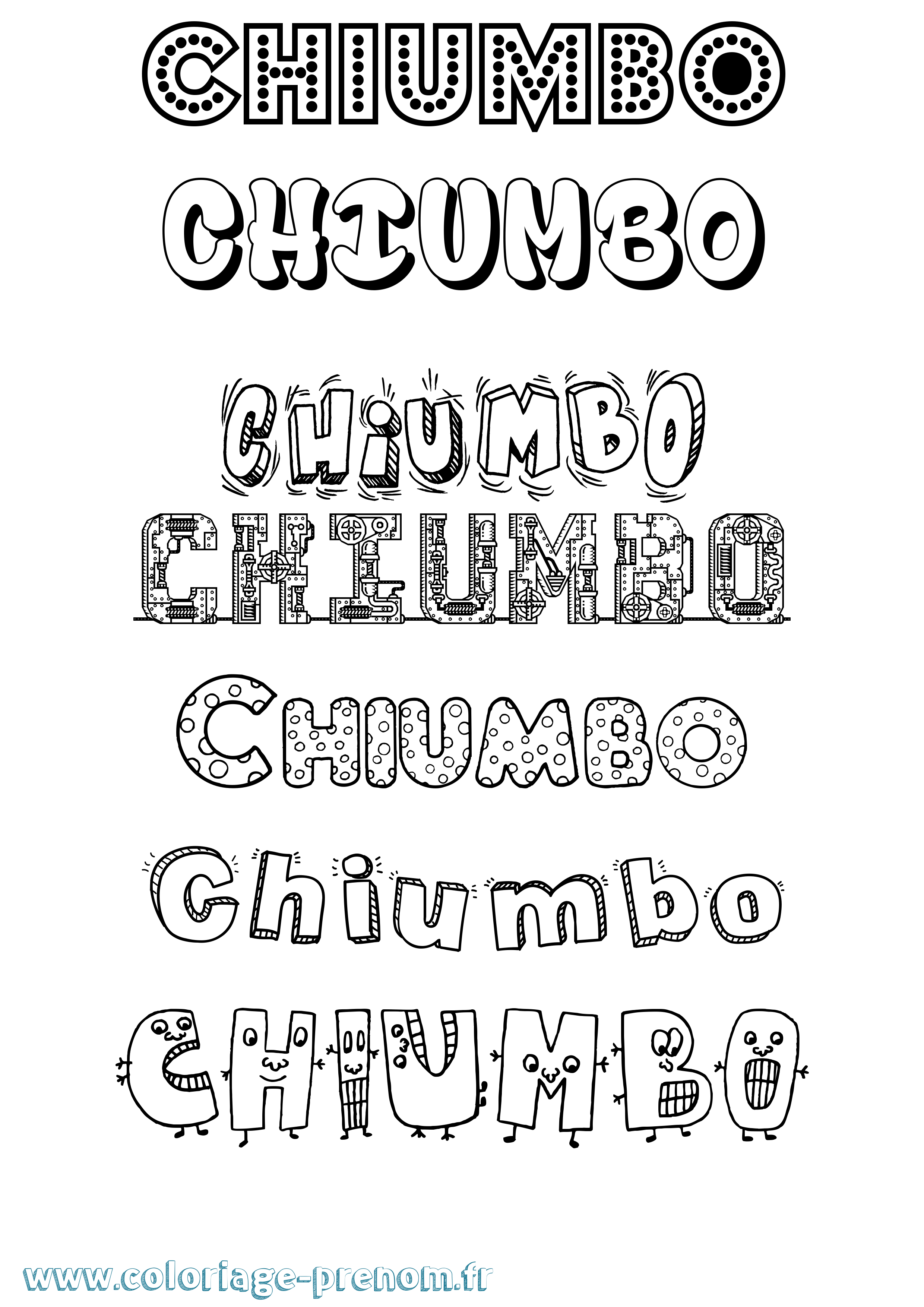 Coloriage prénom Chiumbo Fun