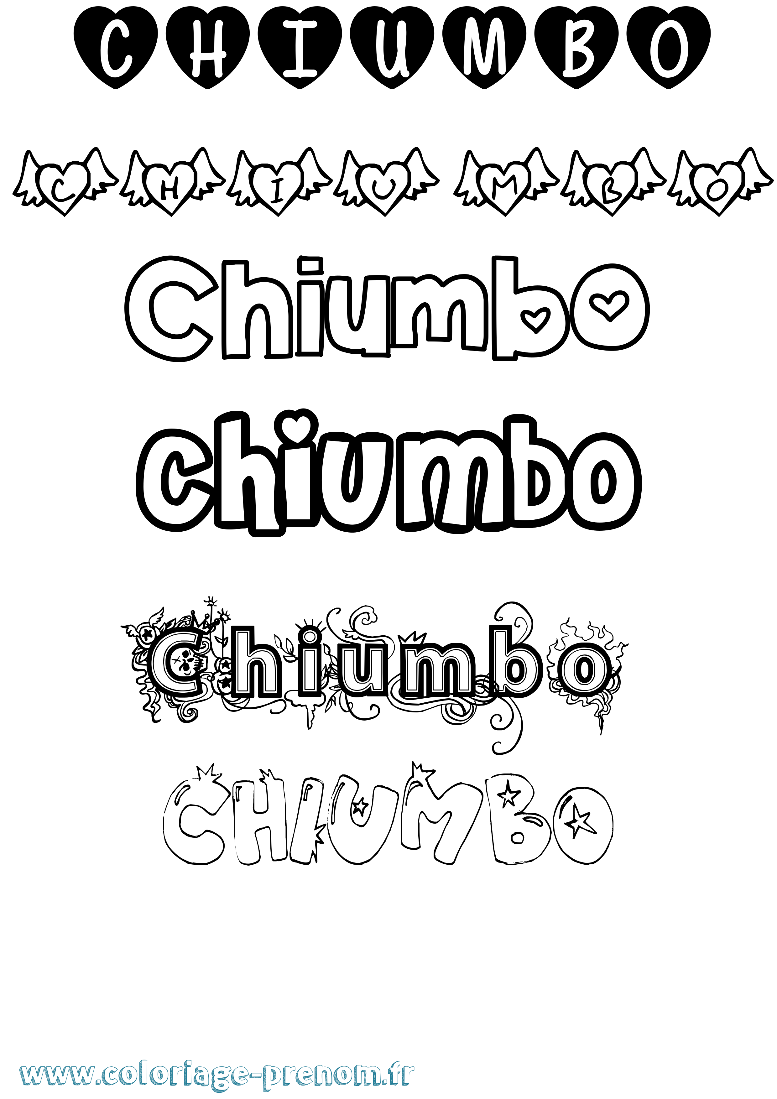 Coloriage prénom Chiumbo Girly