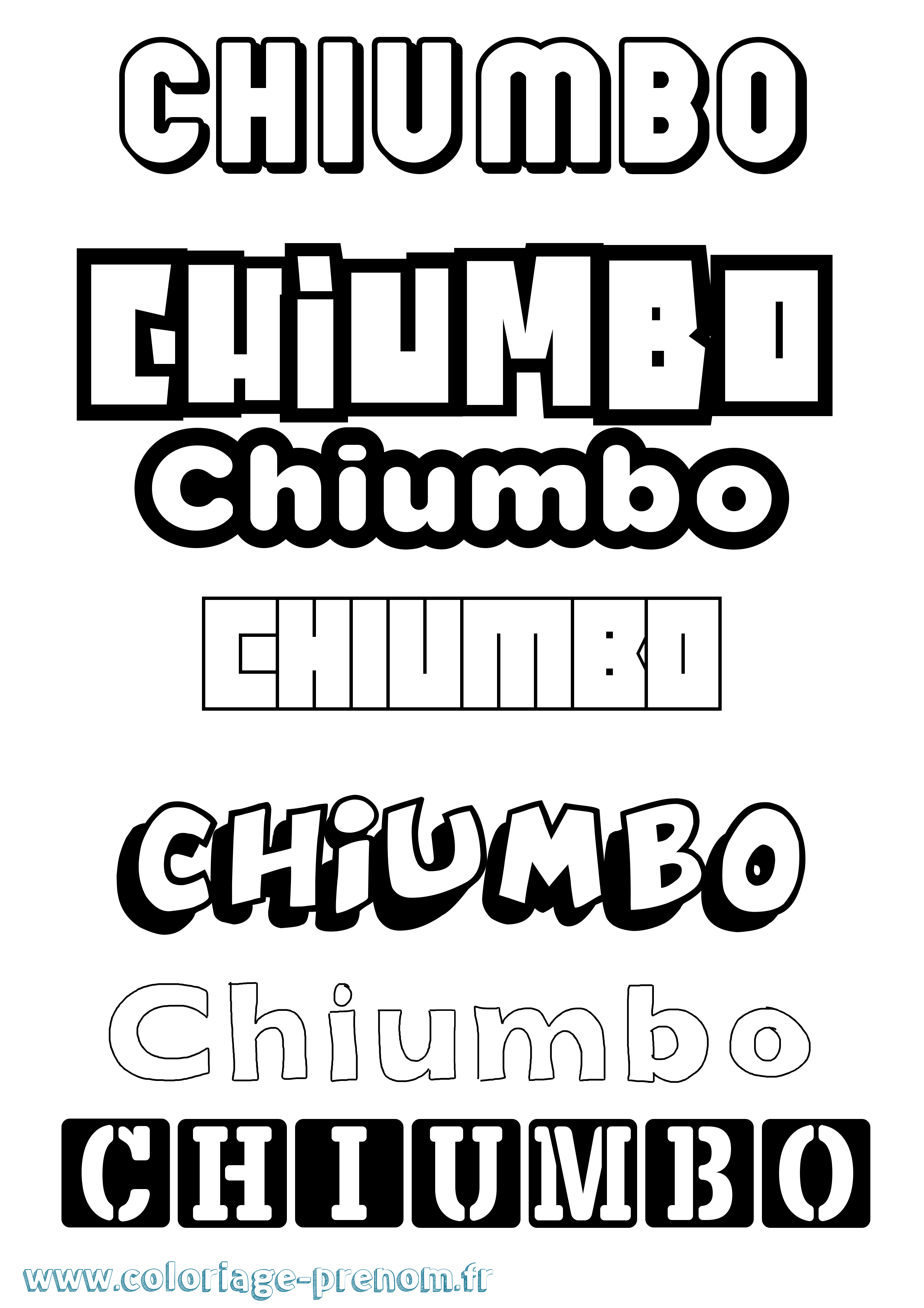 Coloriage prénom Chiumbo Simple