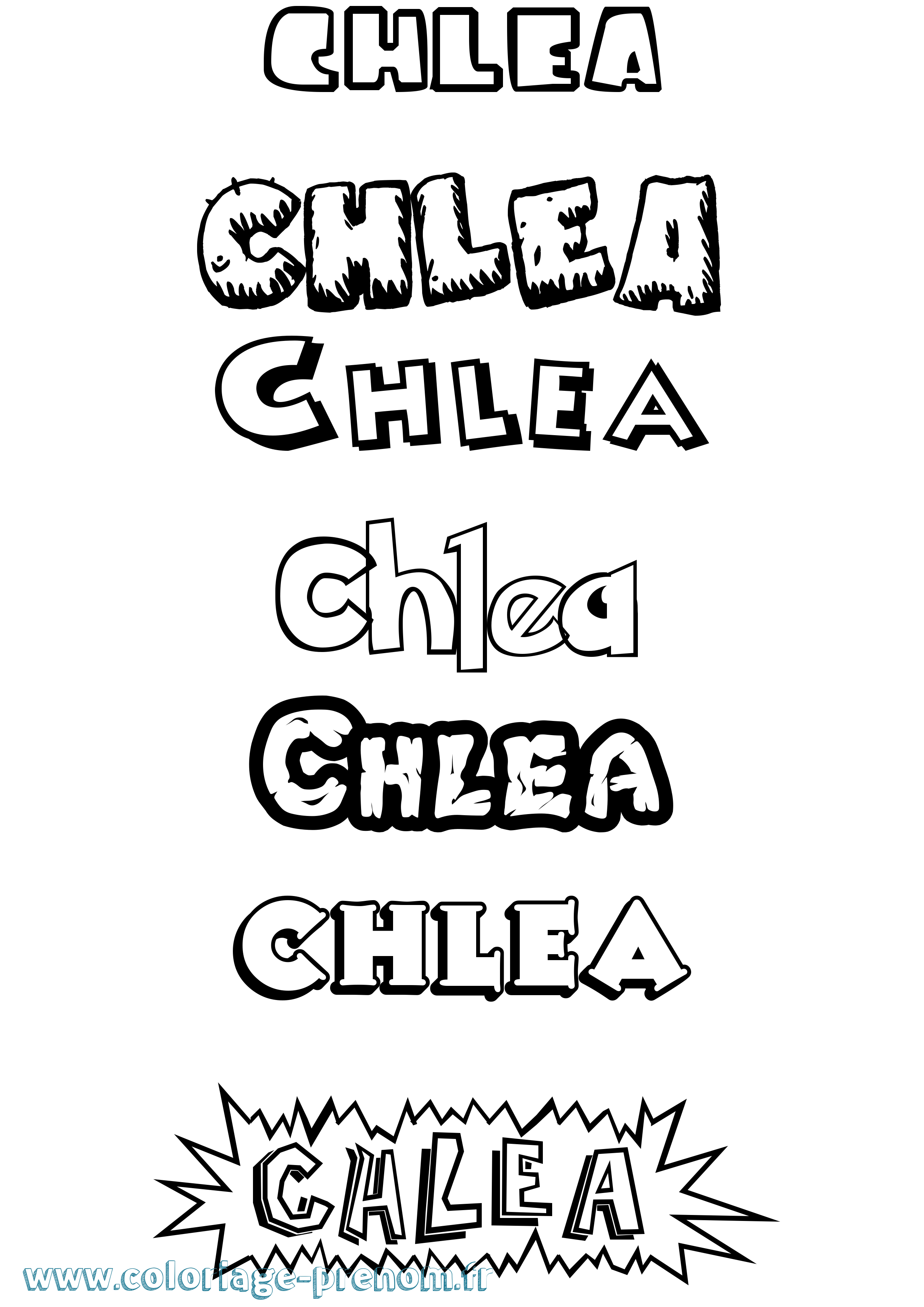 Coloriage prénom Chlea Dessin Animé