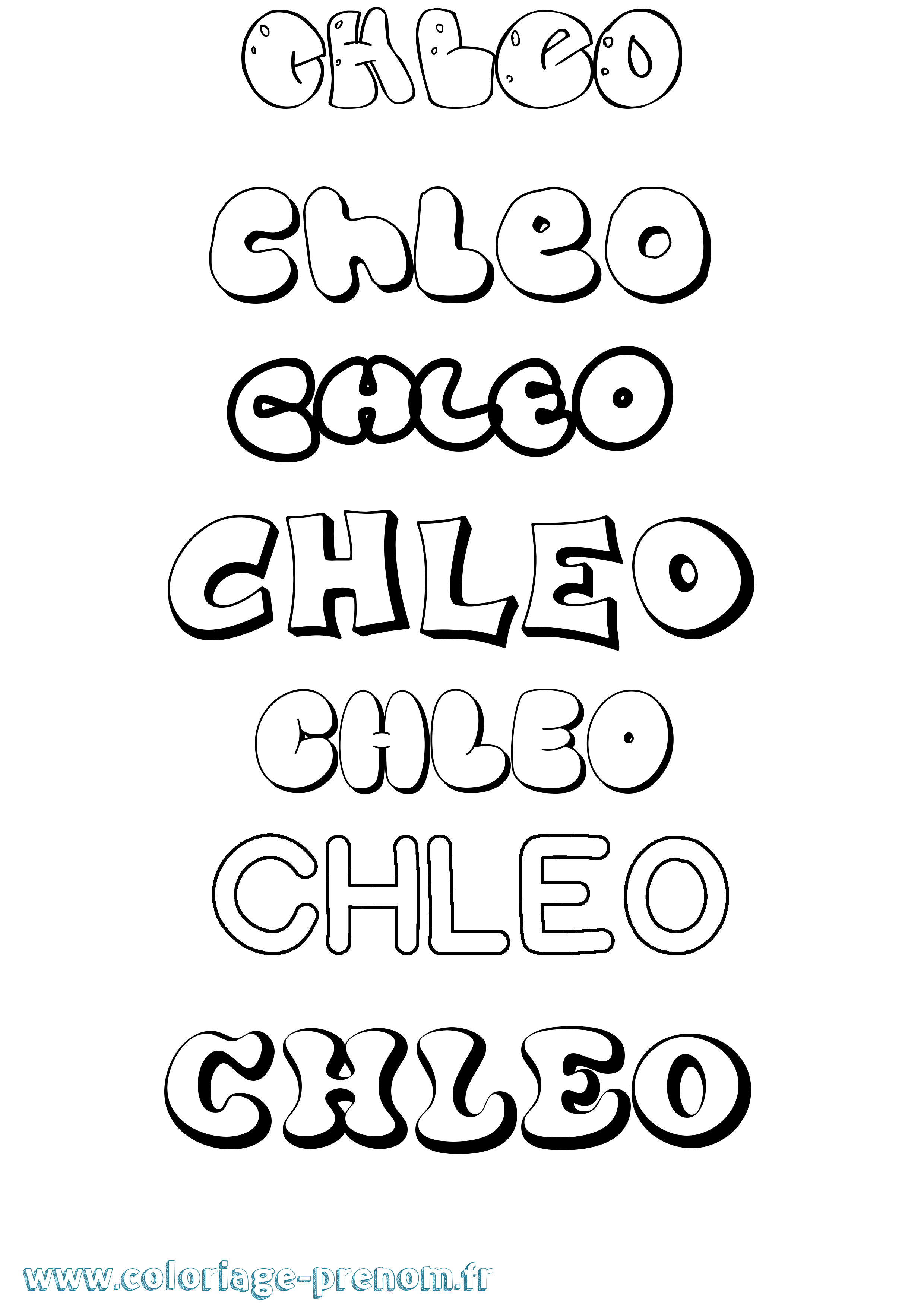 Coloriage Chleo Bubble Coloriage prénom Chleo Bubble