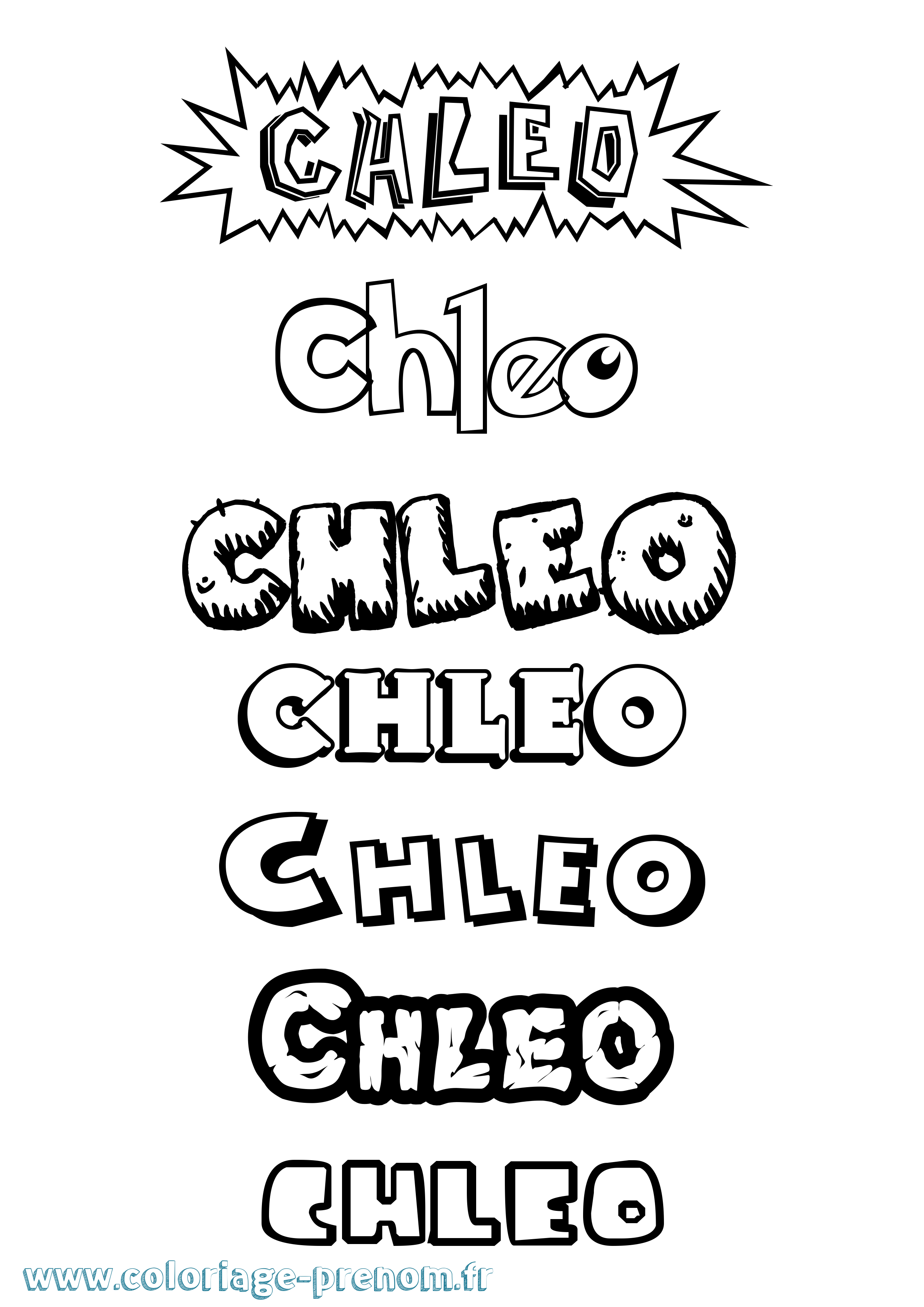 Coloriage Chleo Dessin Animé Coloriage prénom Chleo Dessin Animé