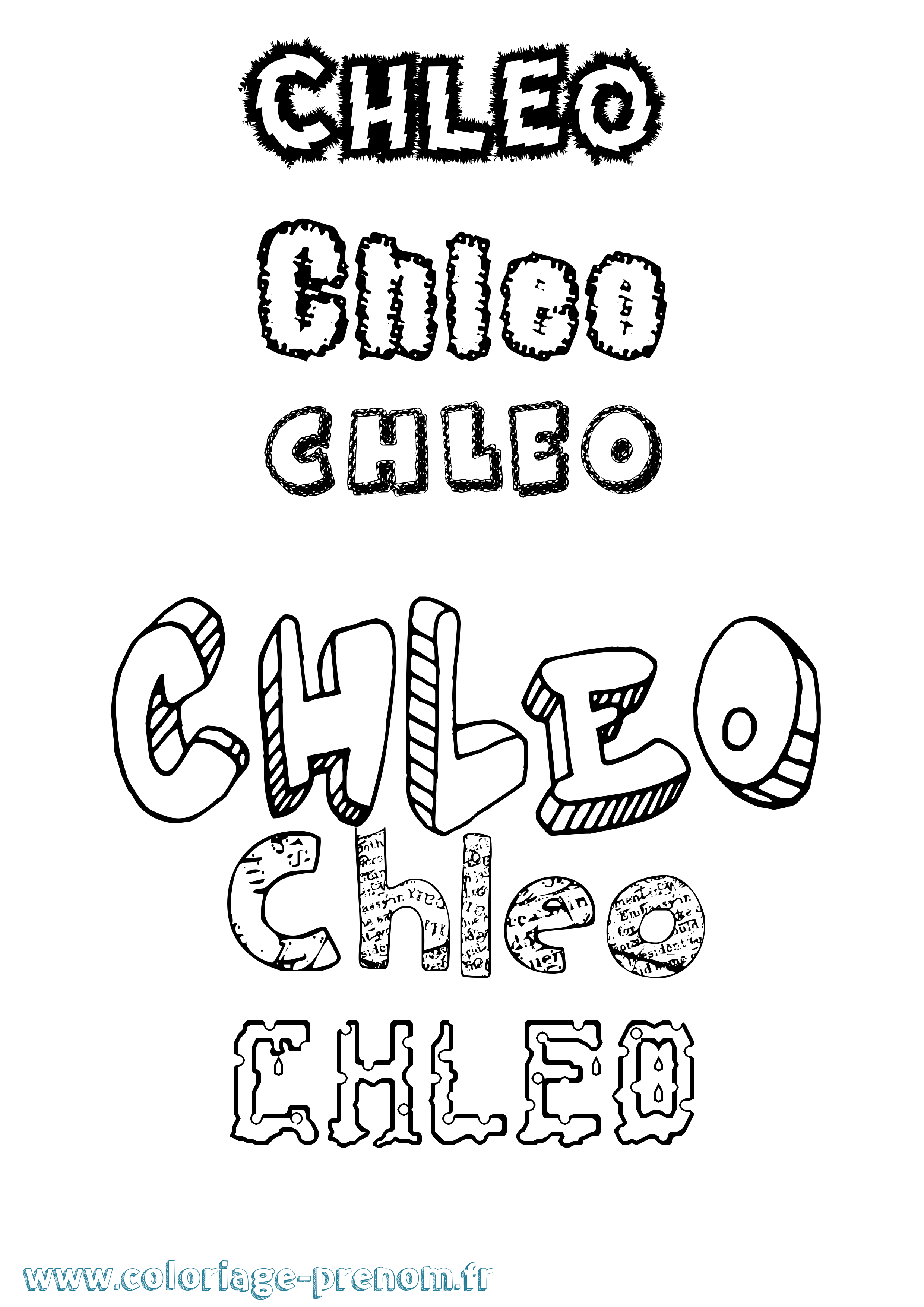 Coloriage Chleo Destructuré Coloriage prénom Chleo Destructuré