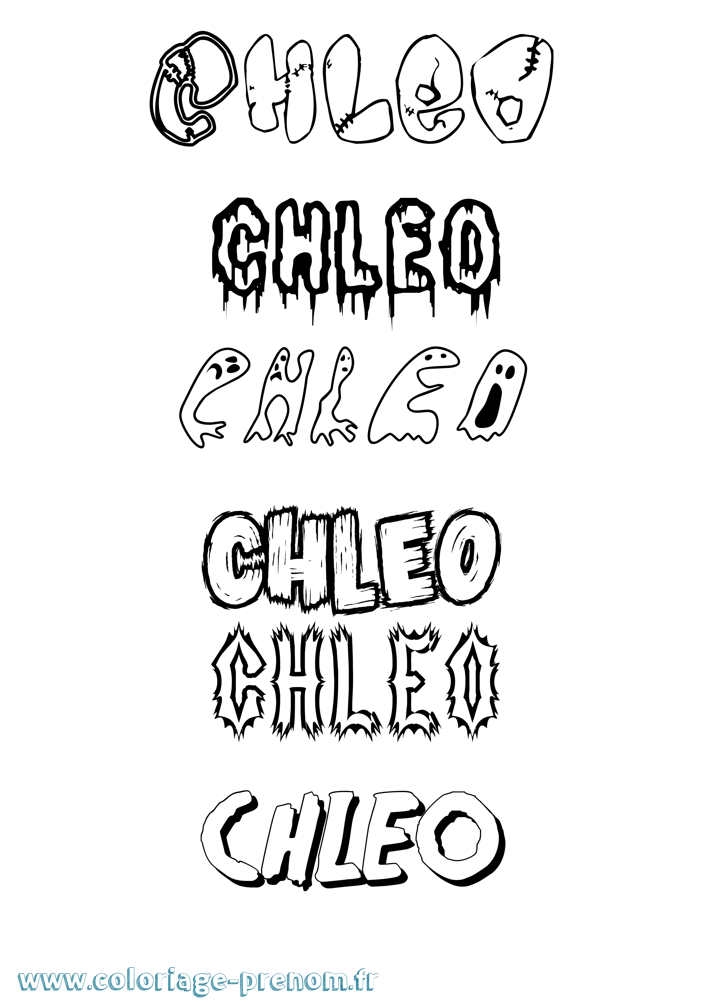 Coloriage Chleo Frisson Coloriage prénom Chleo Frisson
