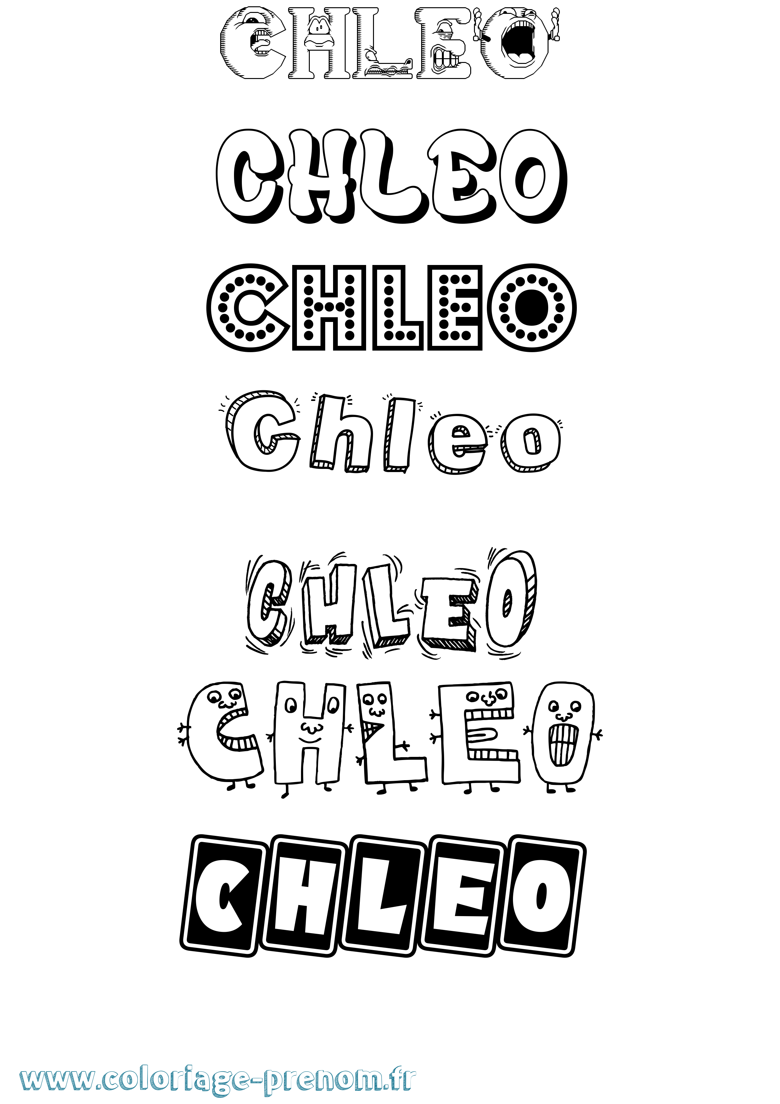 Coloriage Chleo Fun Coloriage prénom Chleo Fun