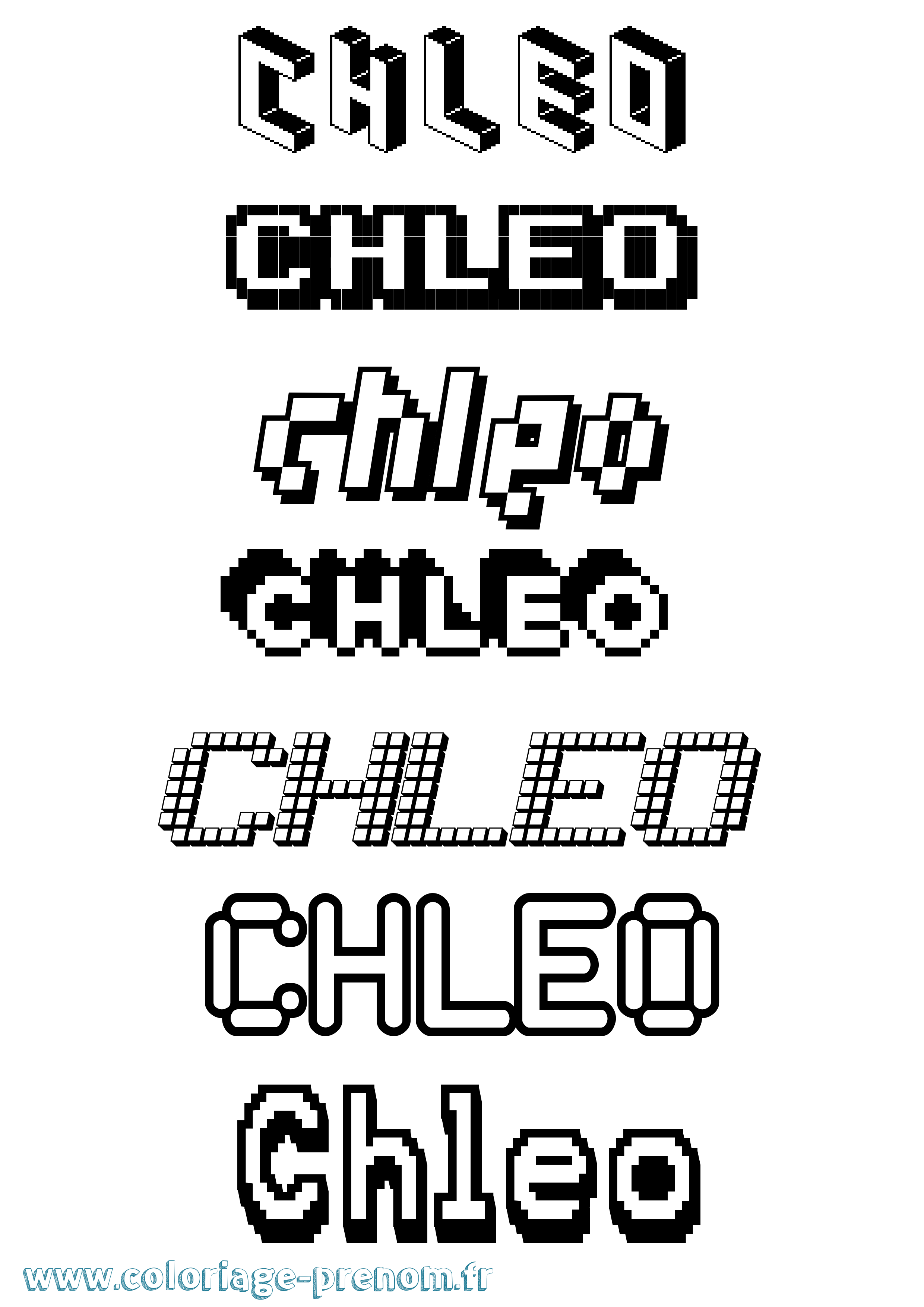 Coloriage Chleo Pixel Coloriage prénom Chleo Pixel