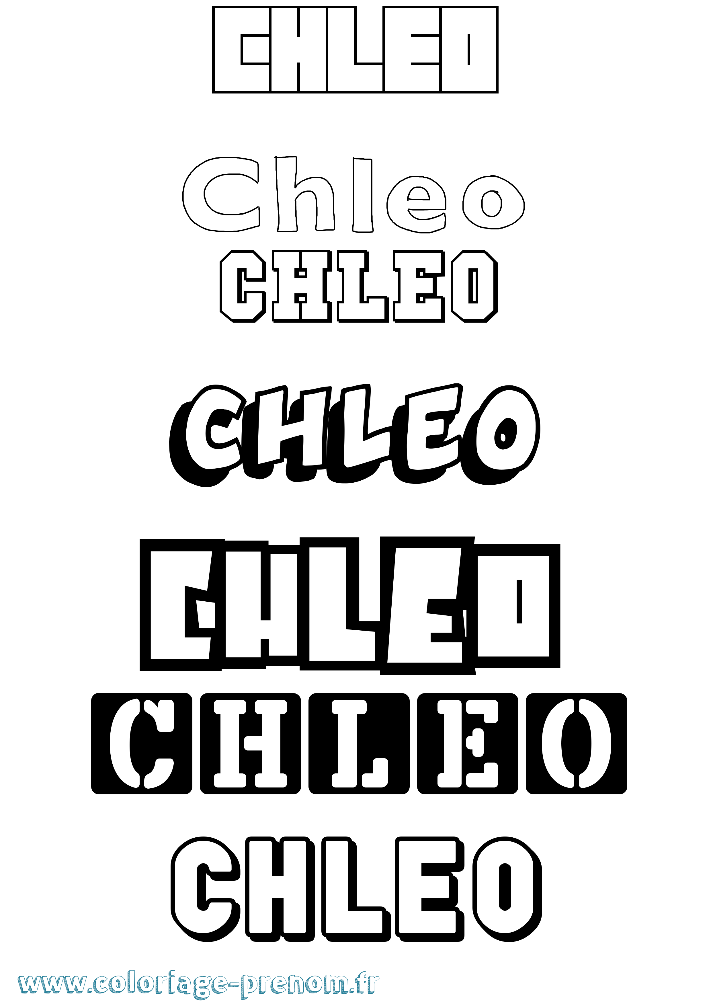 Coloriage Chleo Simple Coloriage prénom Chleo Simple
