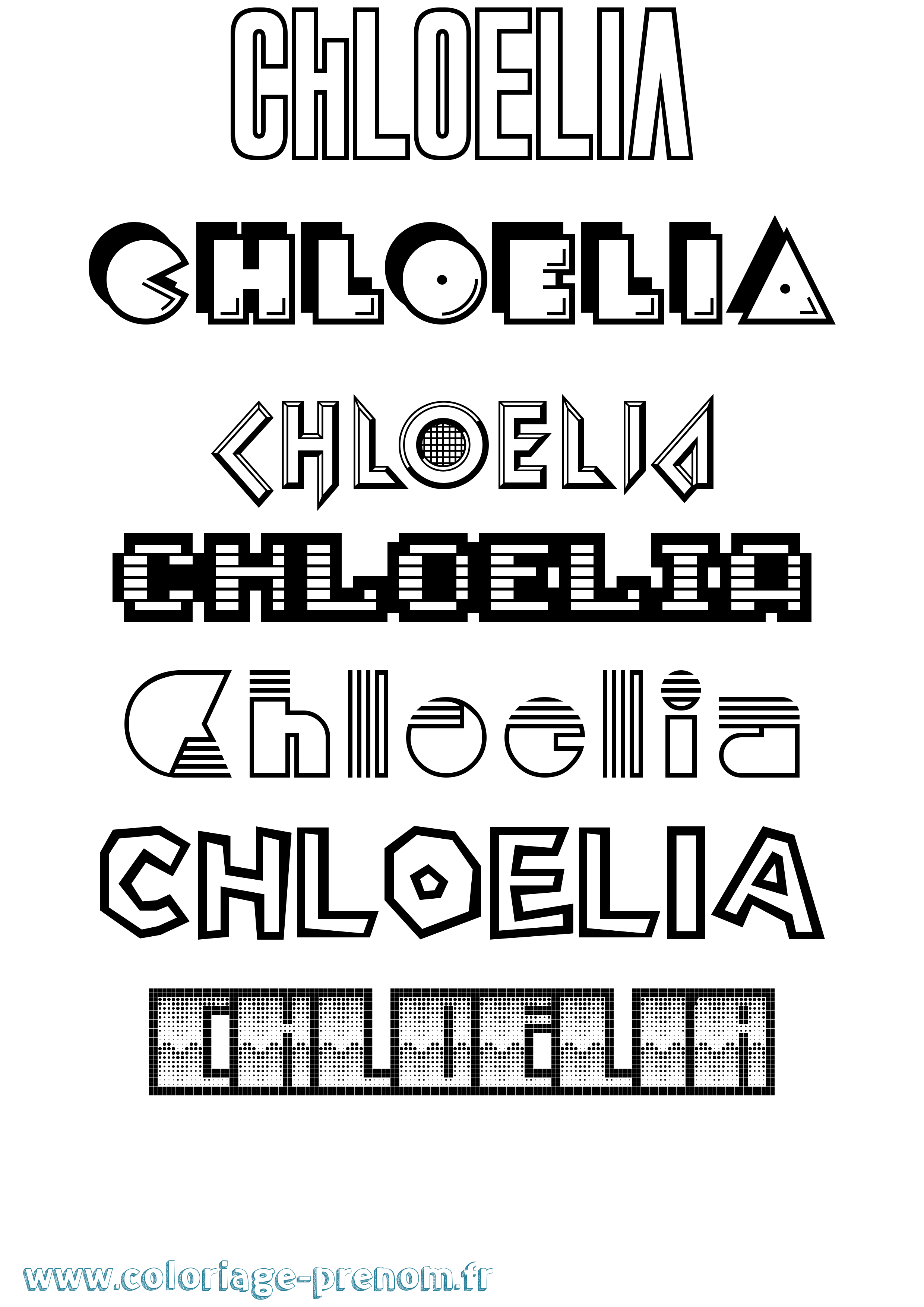 Coloriage prénom Chloelia Jeux Vidéos