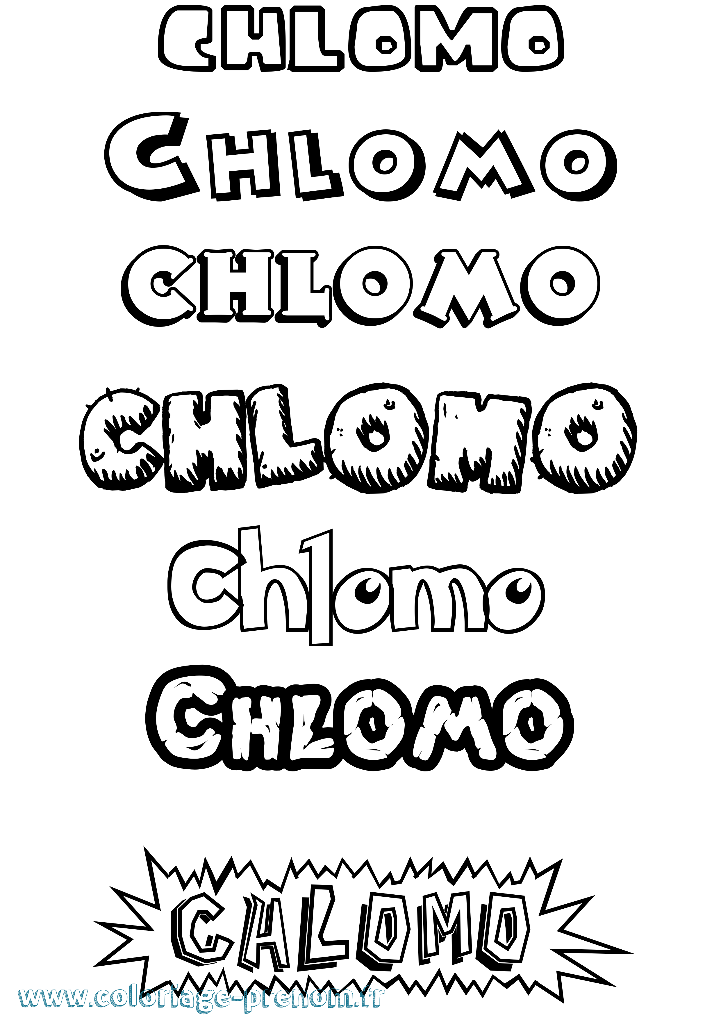 Coloriage prénom Chlomo Dessin Animé