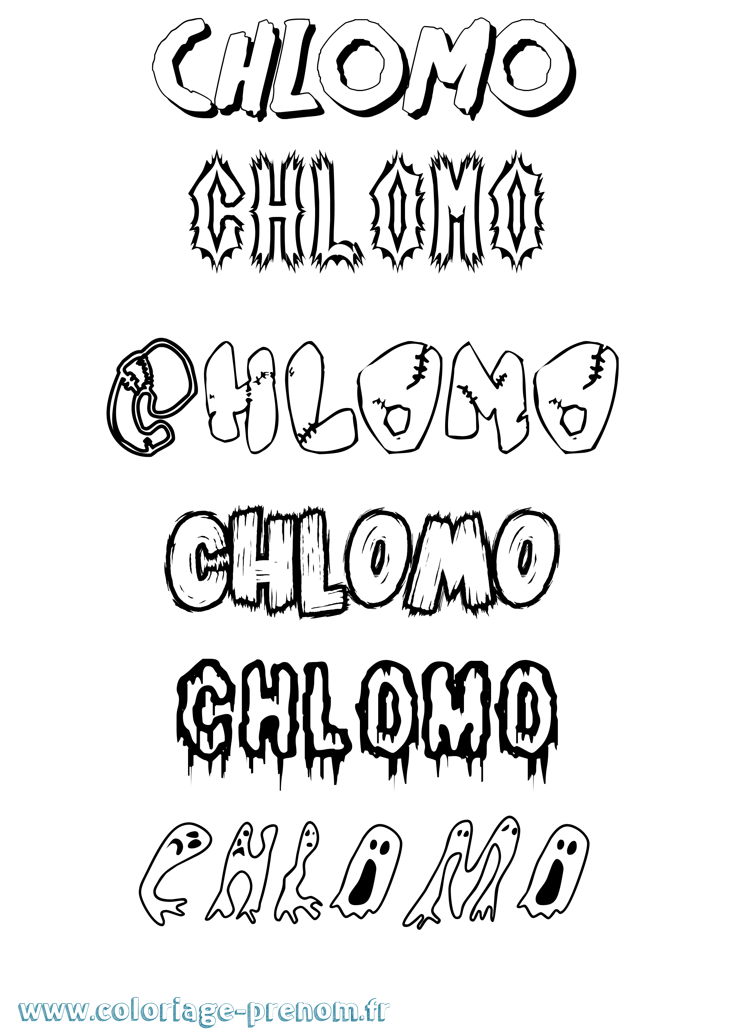 Coloriage prénom Chlomo Frisson