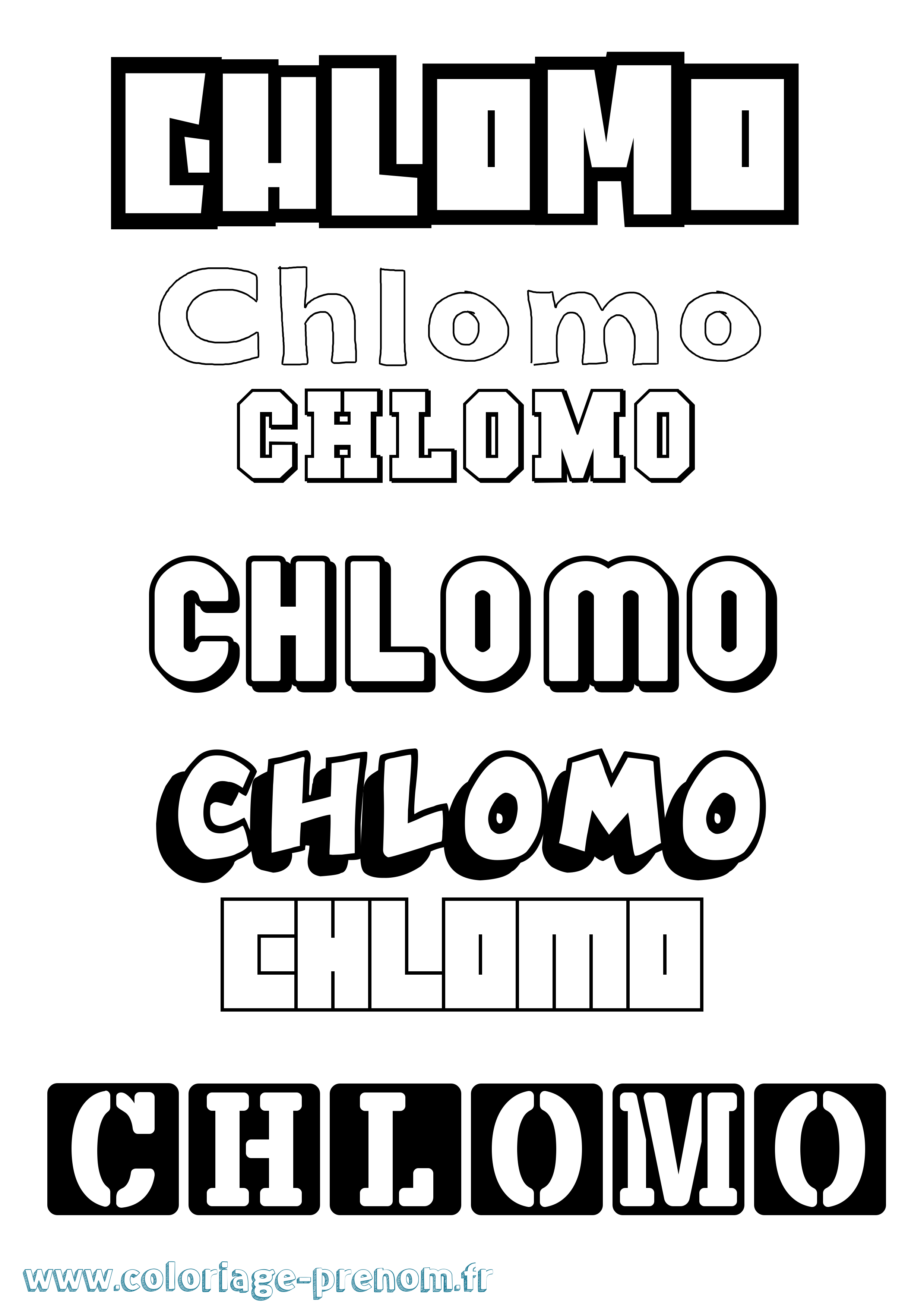 Coloriage prénom Chlomo Simple