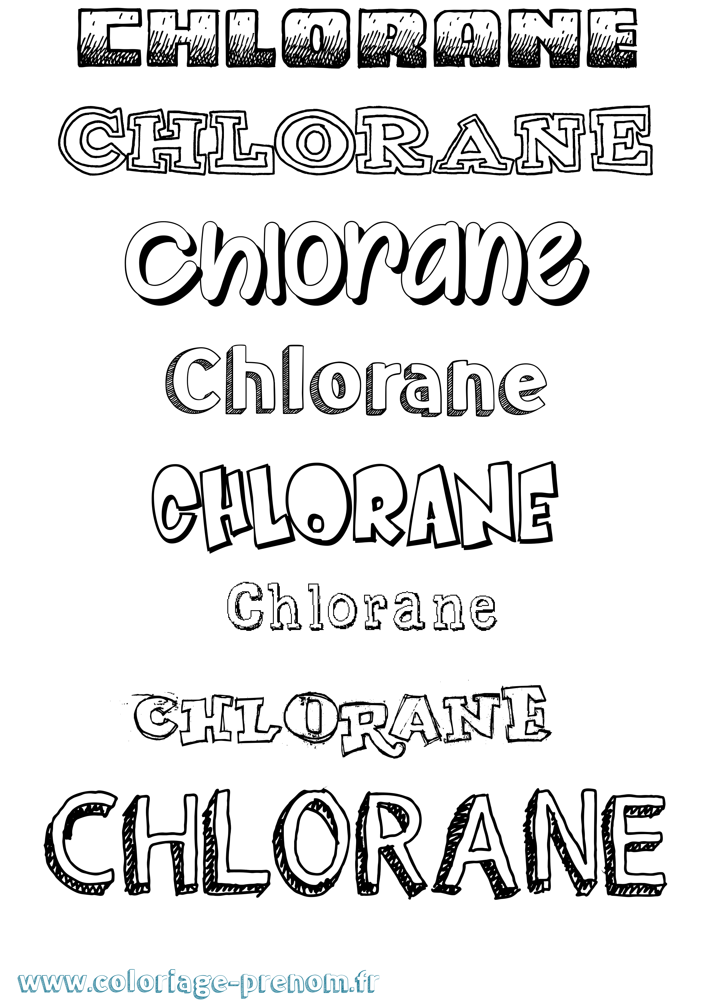 Coloriage prénom Chlorane Dessiné