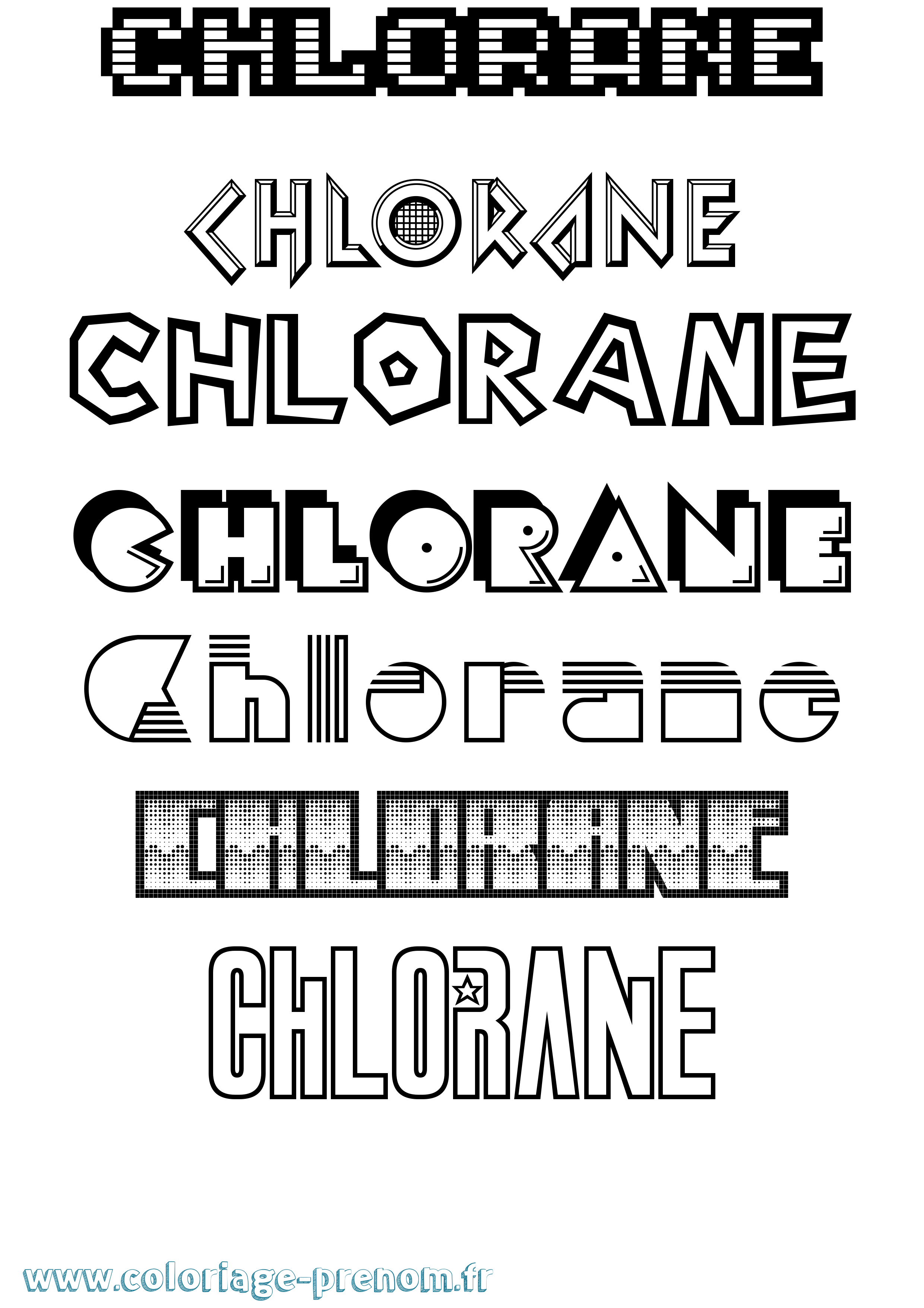 Coloriage prénom Chlorane Jeux Vidéos