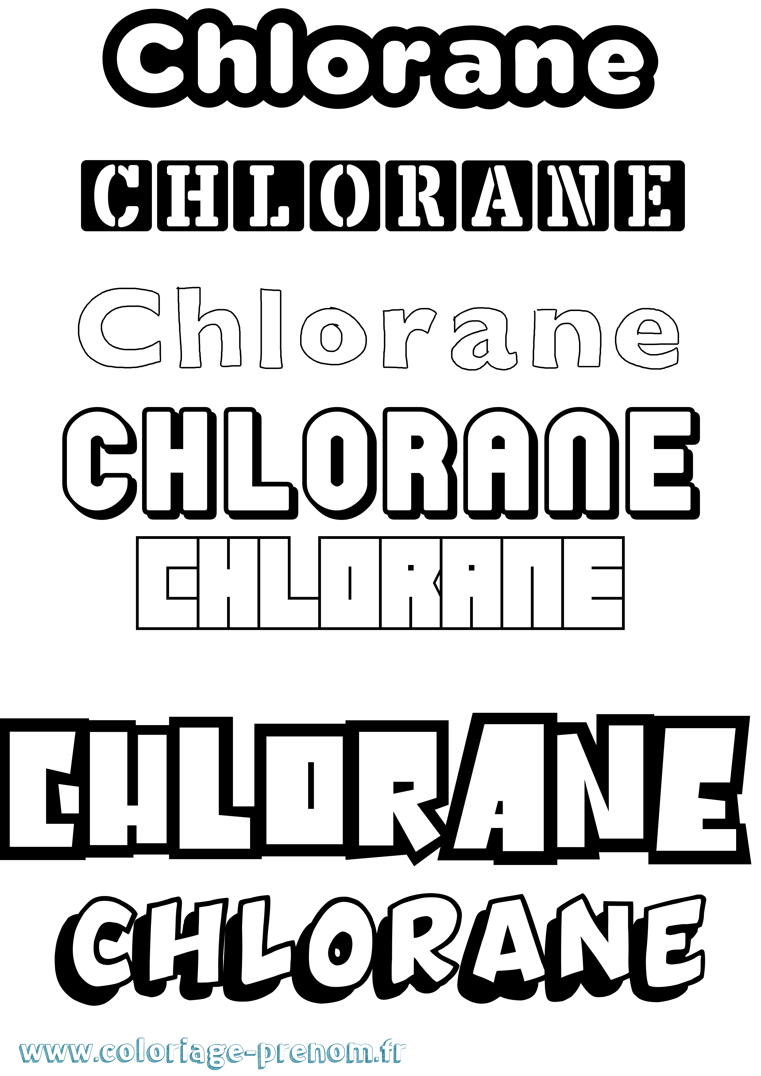 Coloriage prénom Chlorane Simple