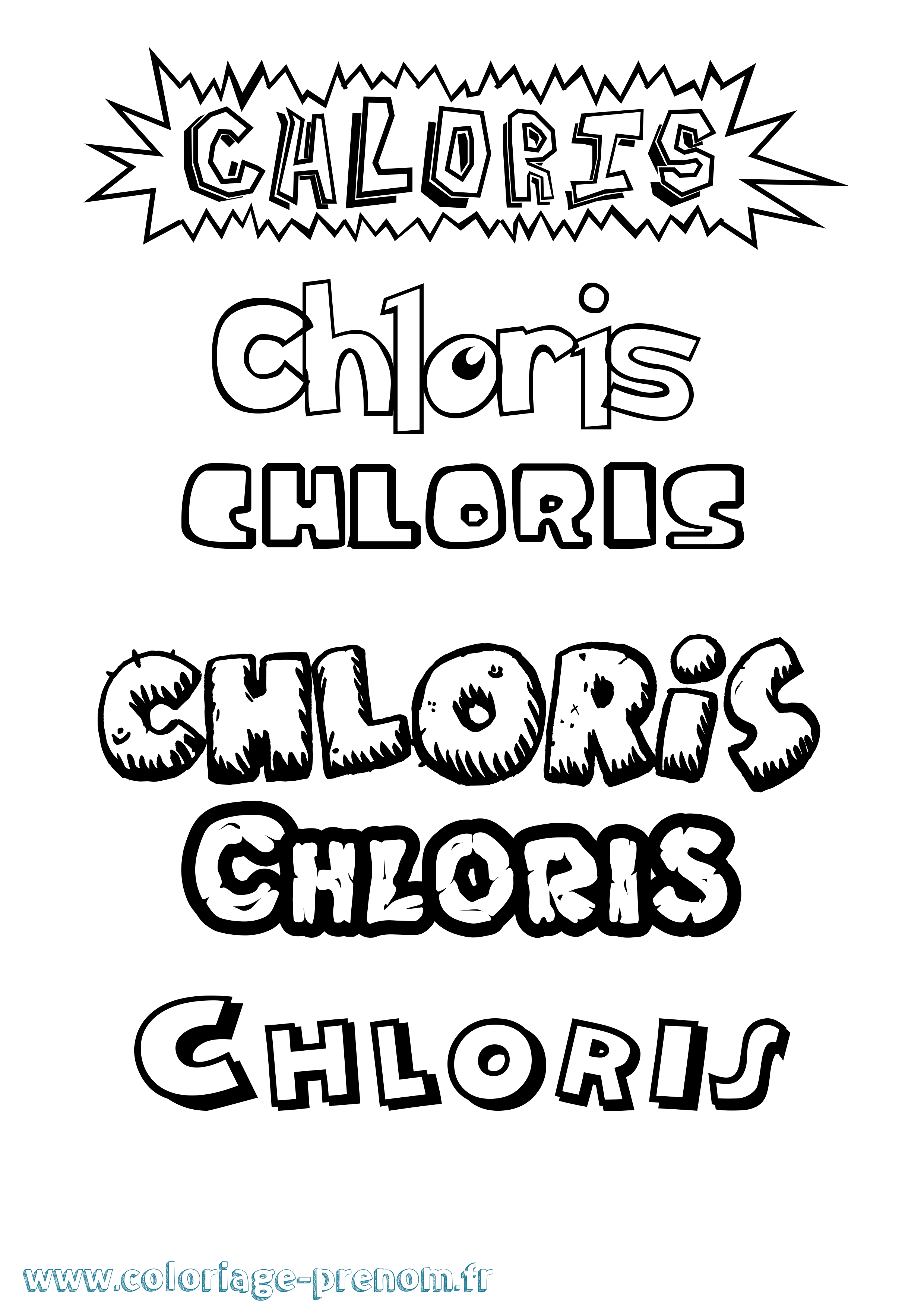 Coloriage prénom Chloris Dessin Animé