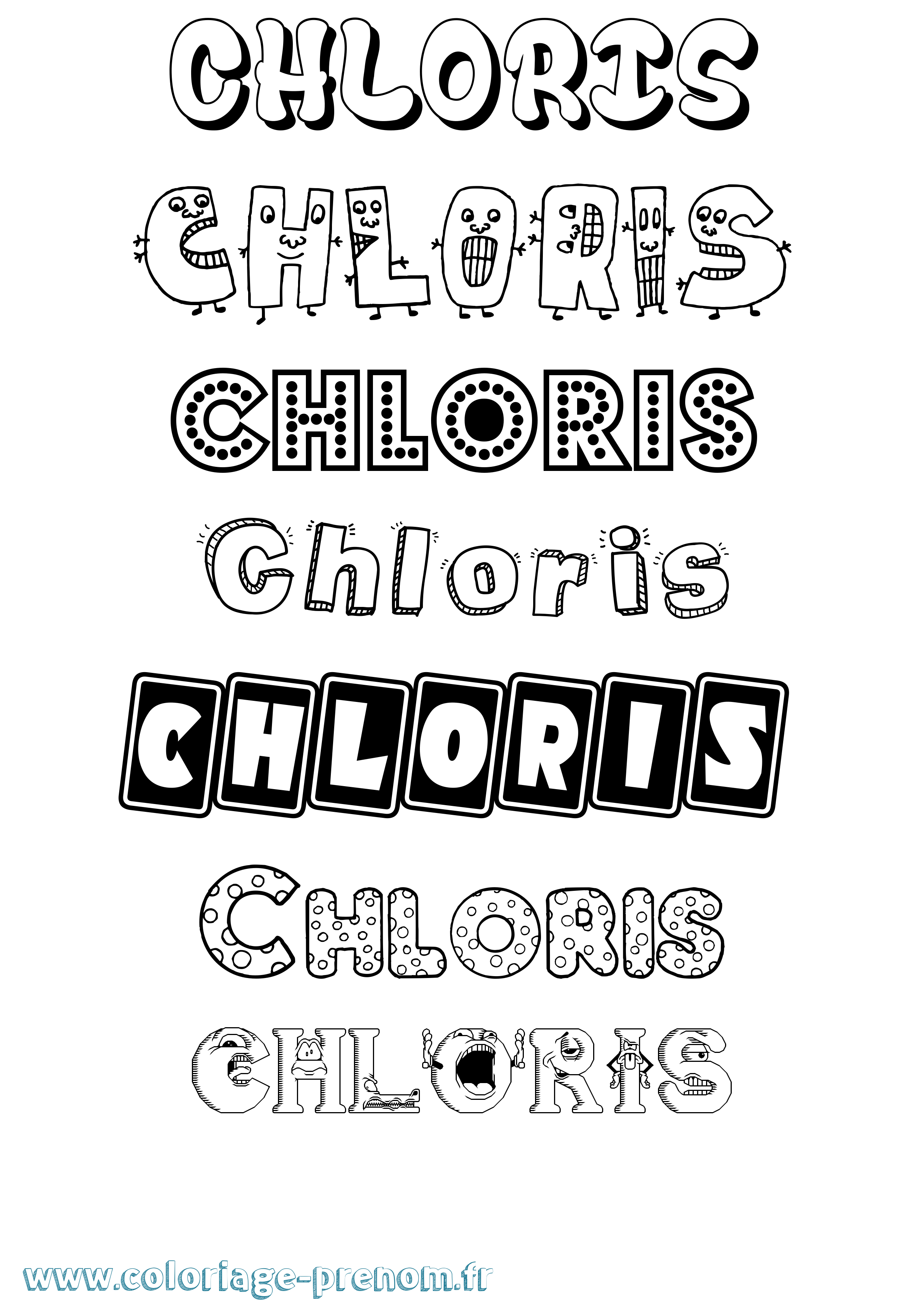 Coloriage prénom Chloris Fun