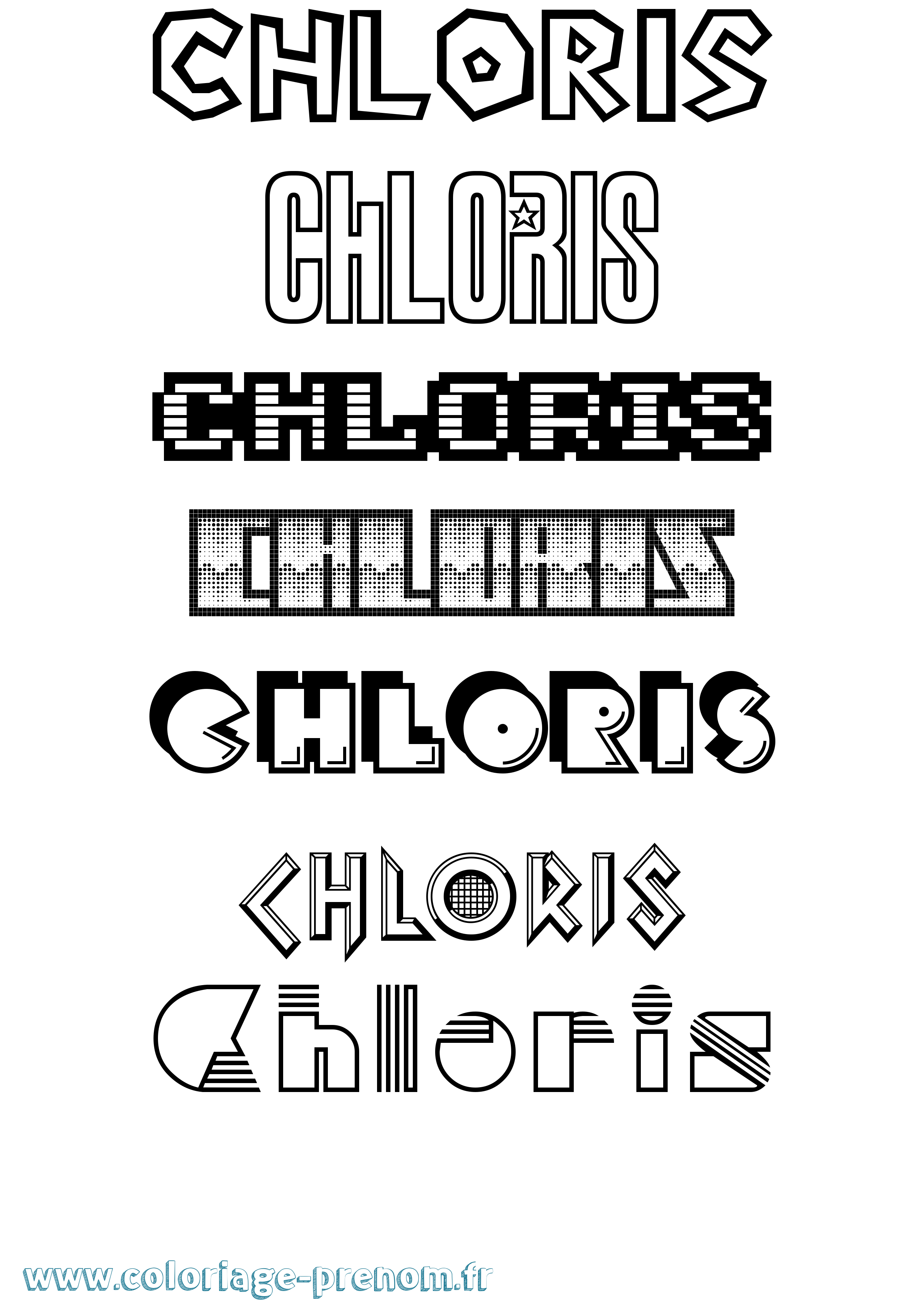 Coloriage prénom Chloris Jeux Vidéos
