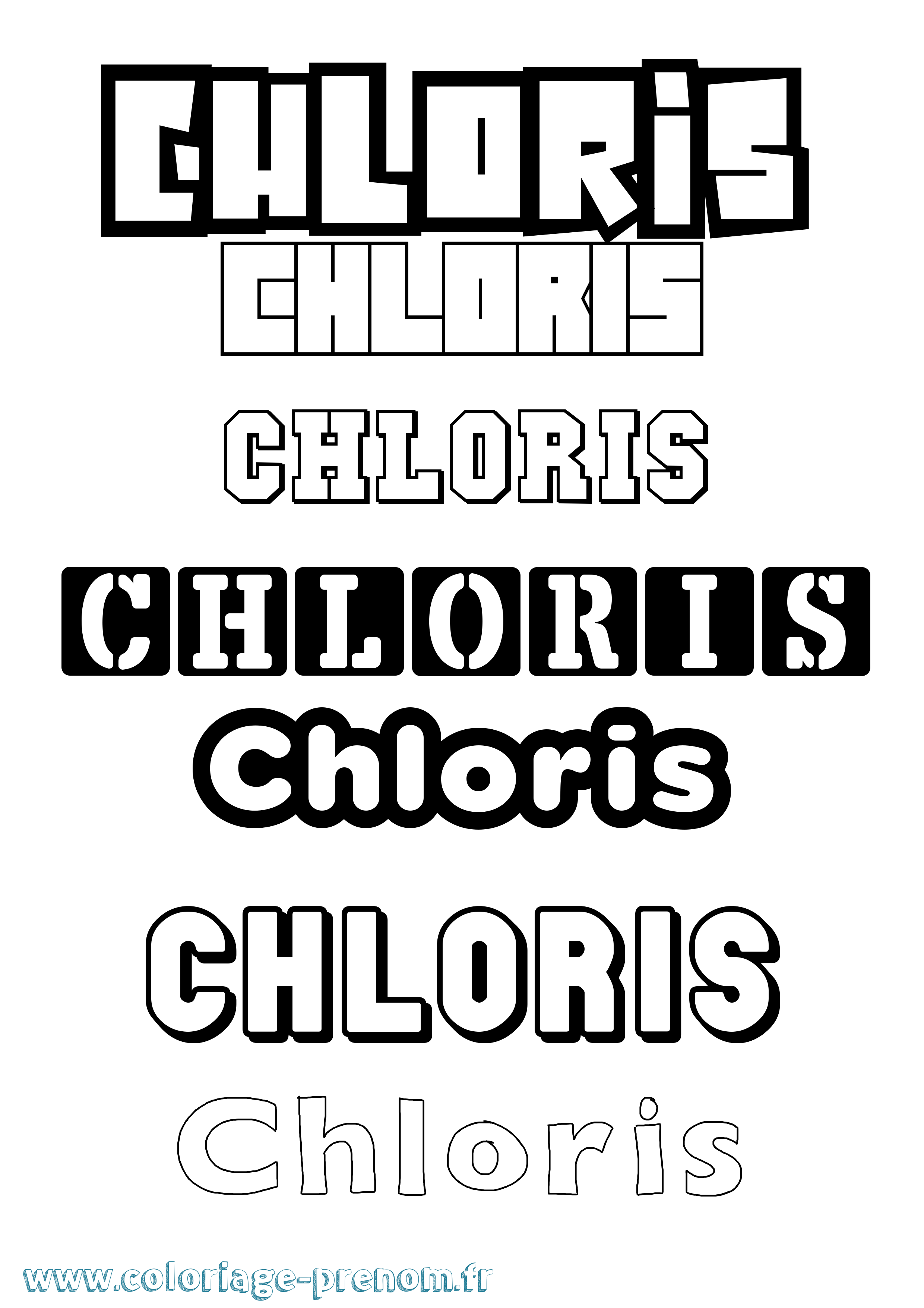 Coloriage prénom Chloris Simple
