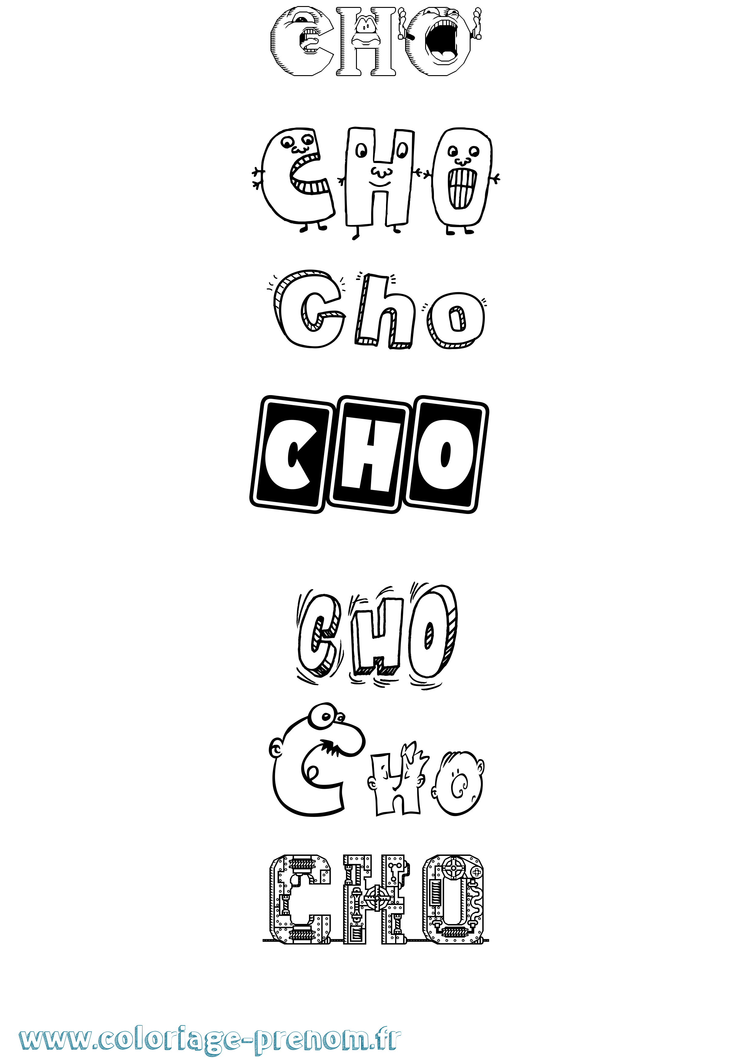 Coloriage prénom Cho Fun