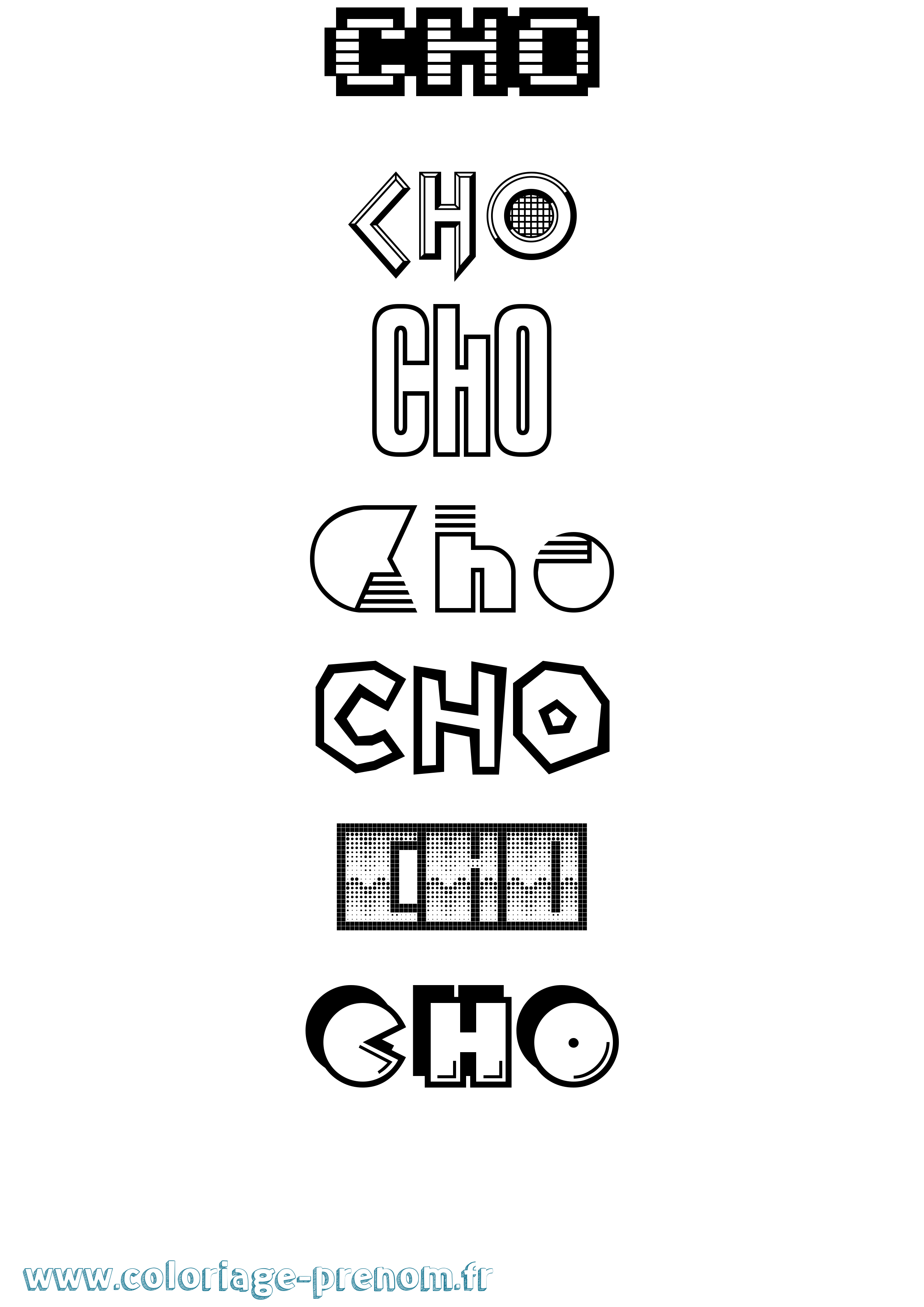 Coloriage prénom Cho Jeux Vidéos