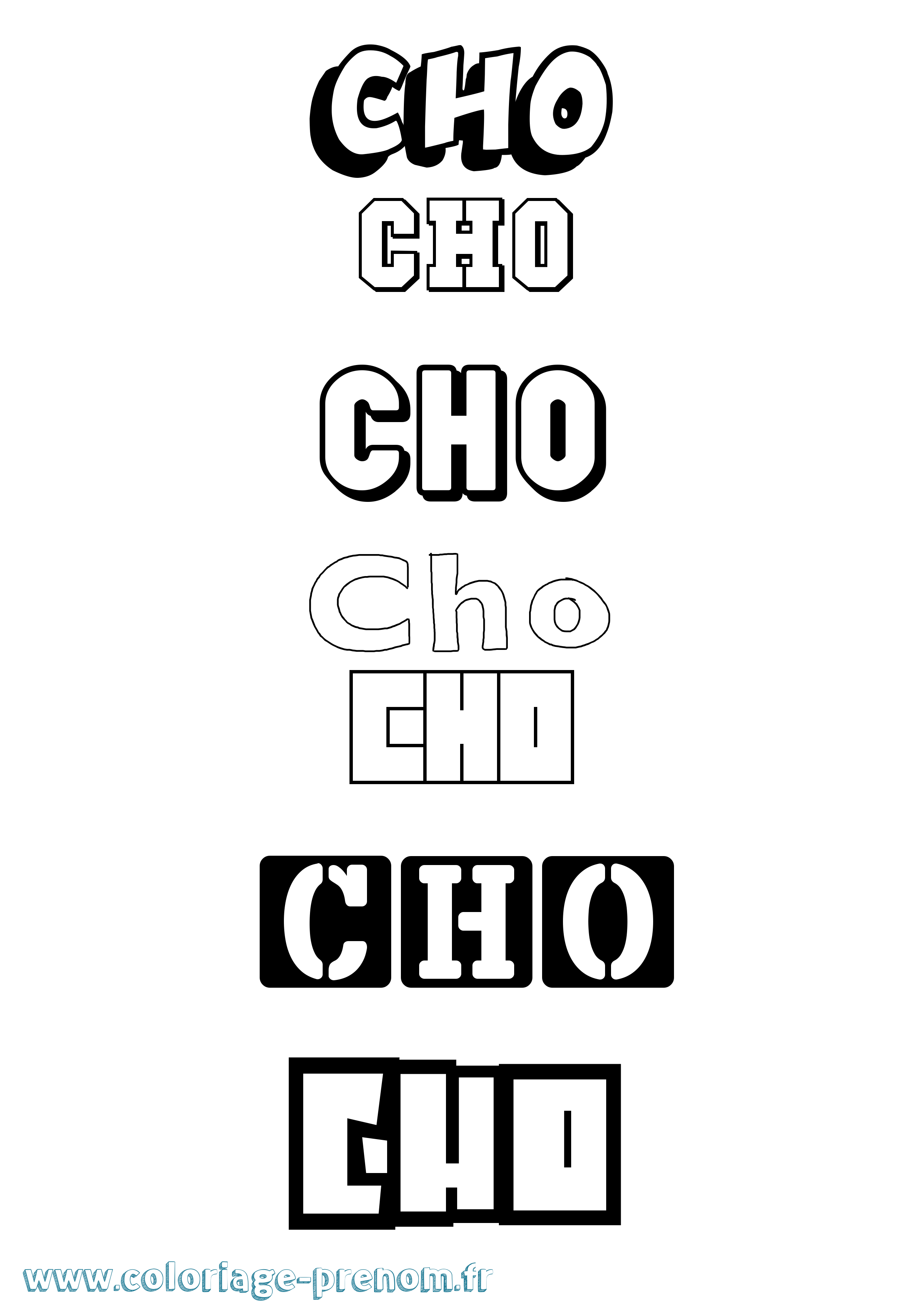 Coloriage prénom Cho Simple