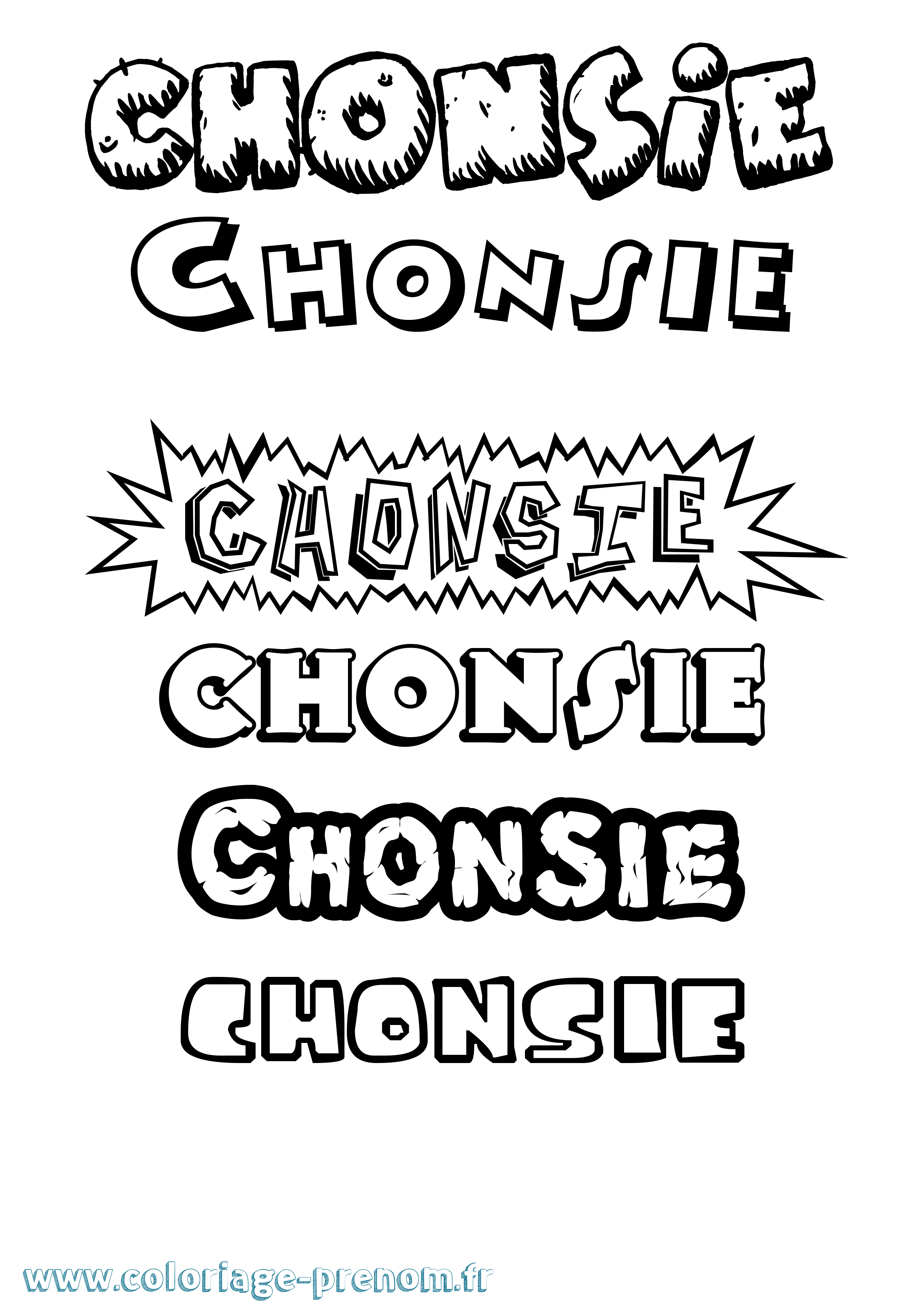 Coloriage Chonsie Dessin Animé Coloriage prénom Chonsie Dessin Animé
