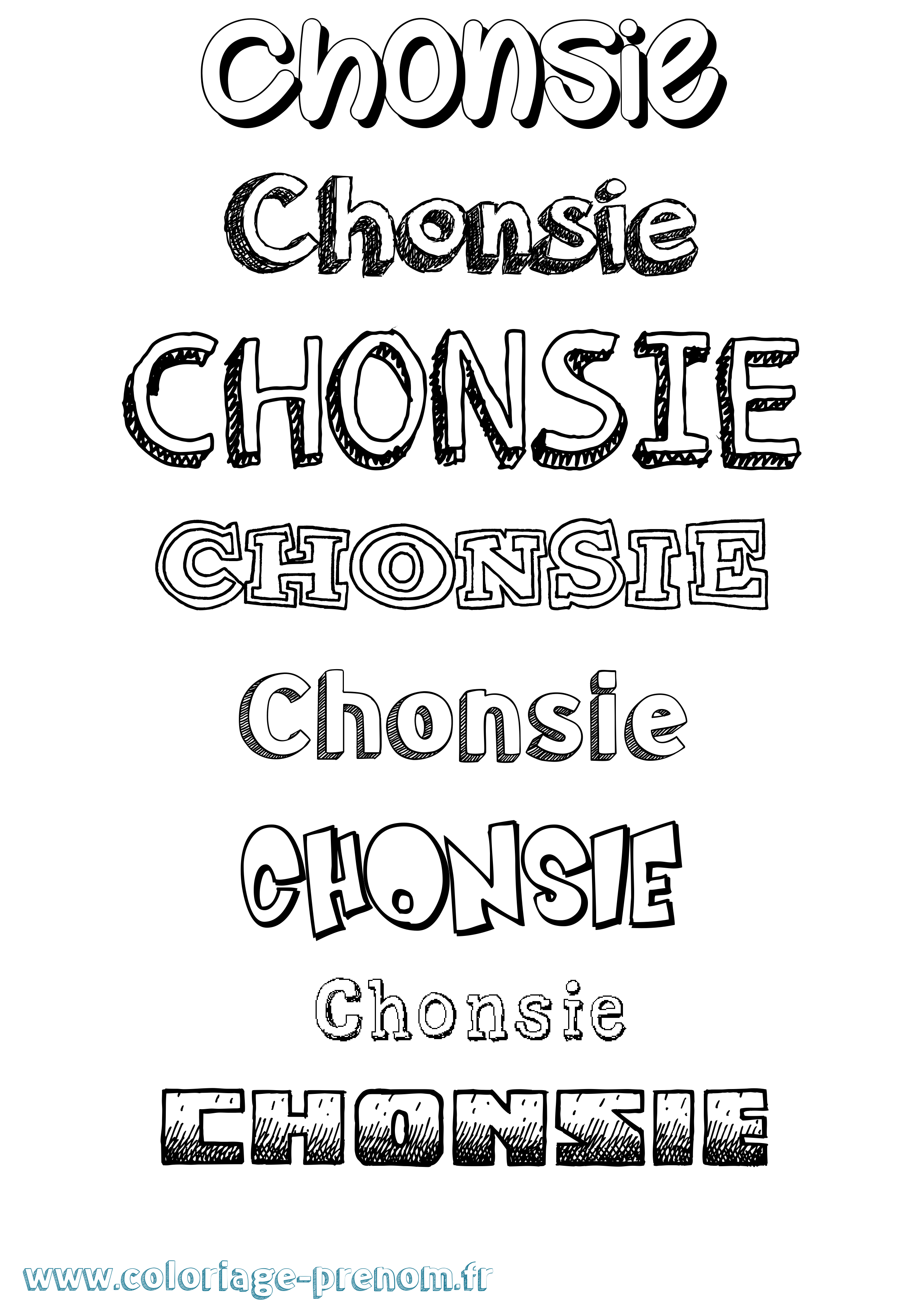 Coloriage Chonsie Dessiné Coloriage prénom Chonsie Dessiné