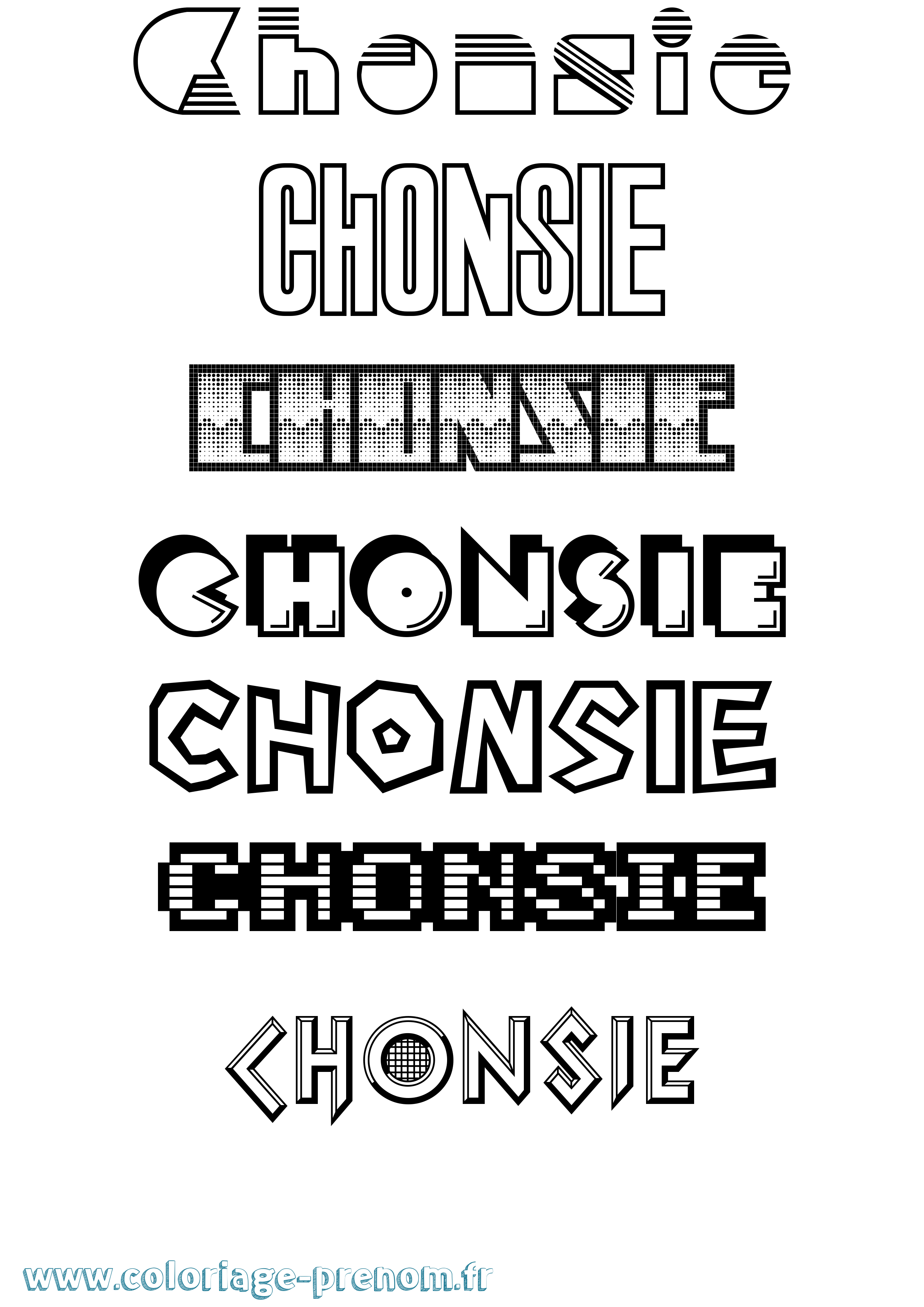 Coloriage Chonsie Jeux Vidéos Coloriage prénom Chonsie Jeux Vidéos